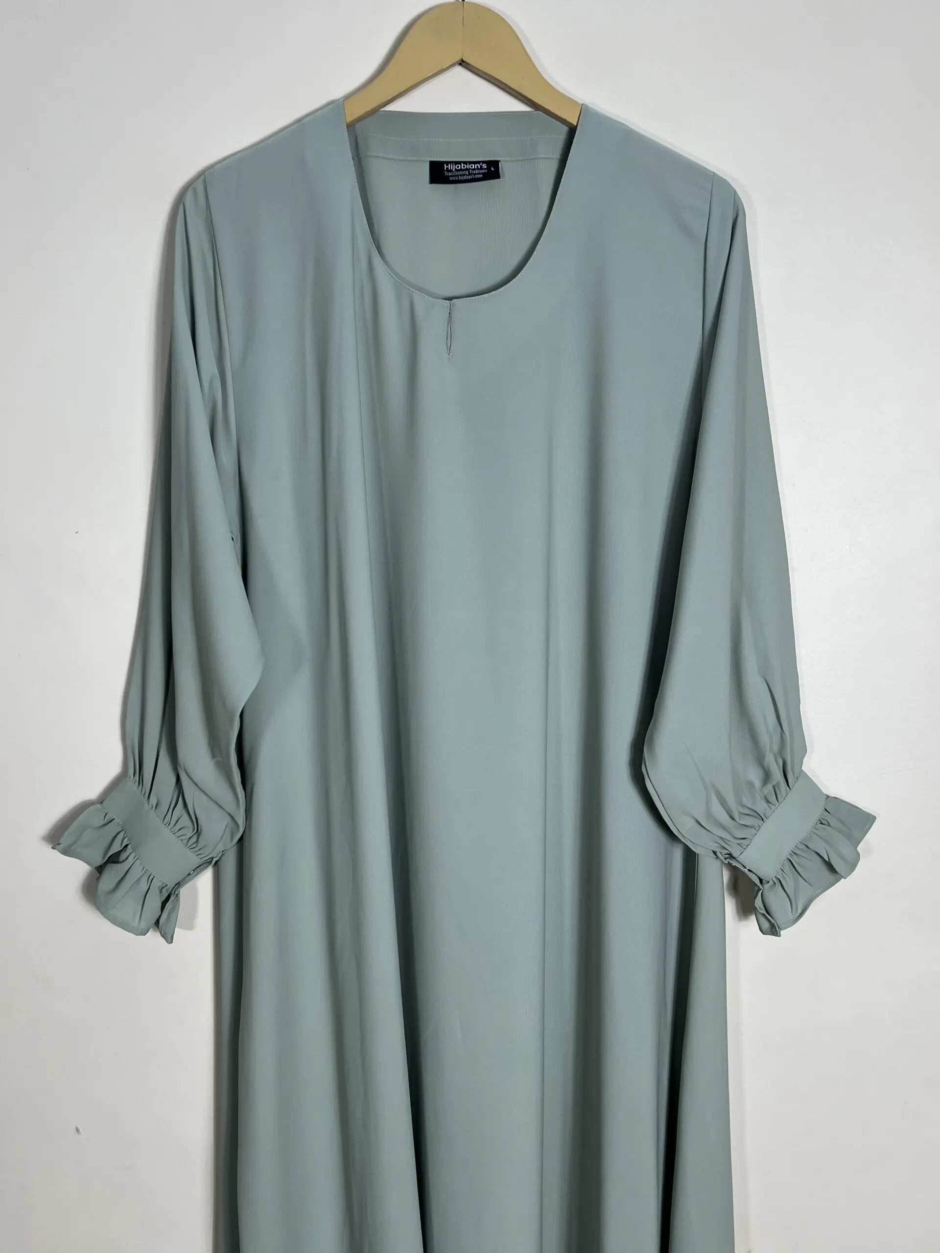 Mint Green - Cuff Frill Maxi Abaya HJ0942 Secondary image