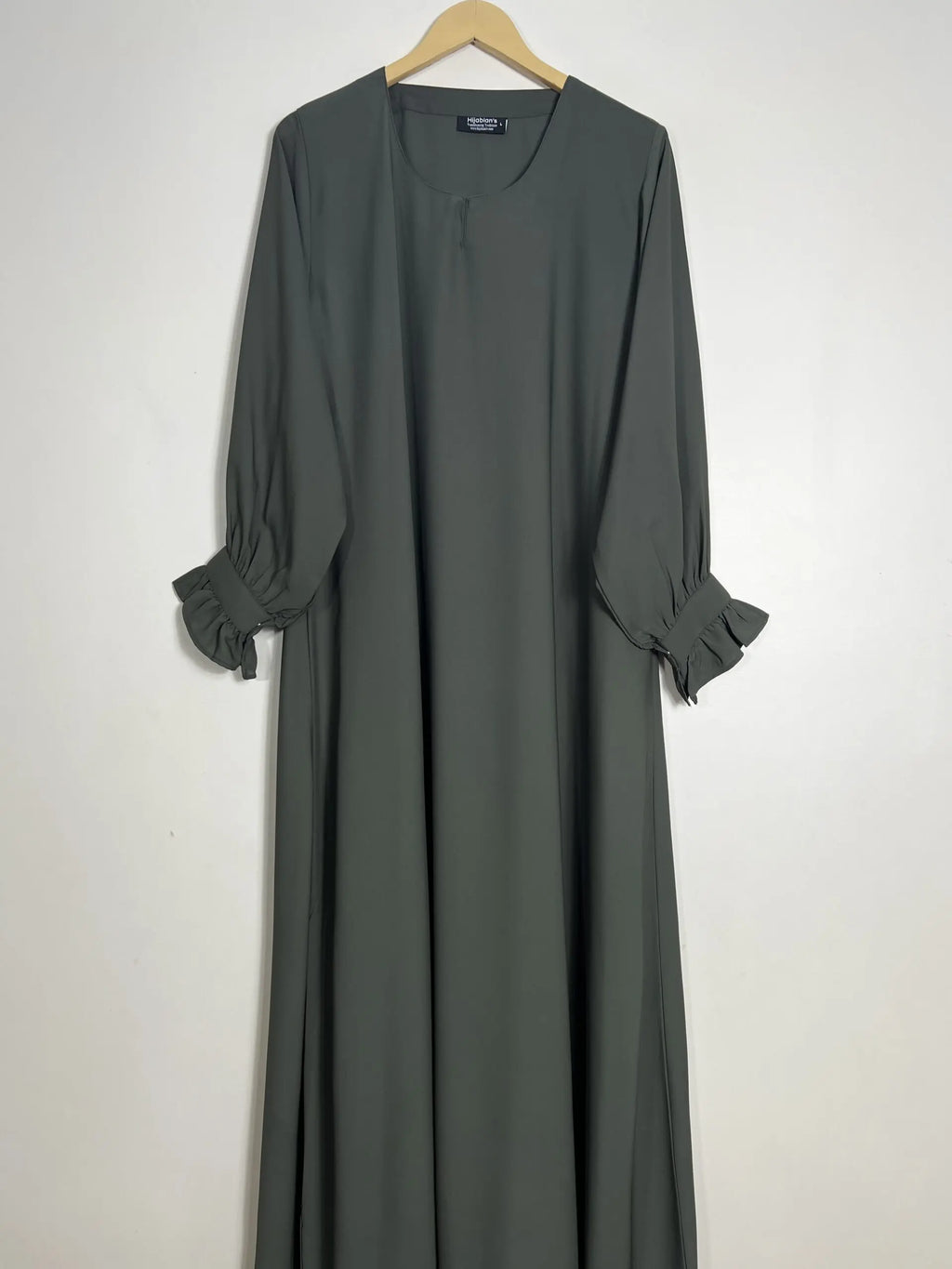 Olive Green - Cuff Frill Maxi Abaya HJ0945