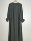 Olive Green - Cuff Frill Maxi Abaya HJ0945