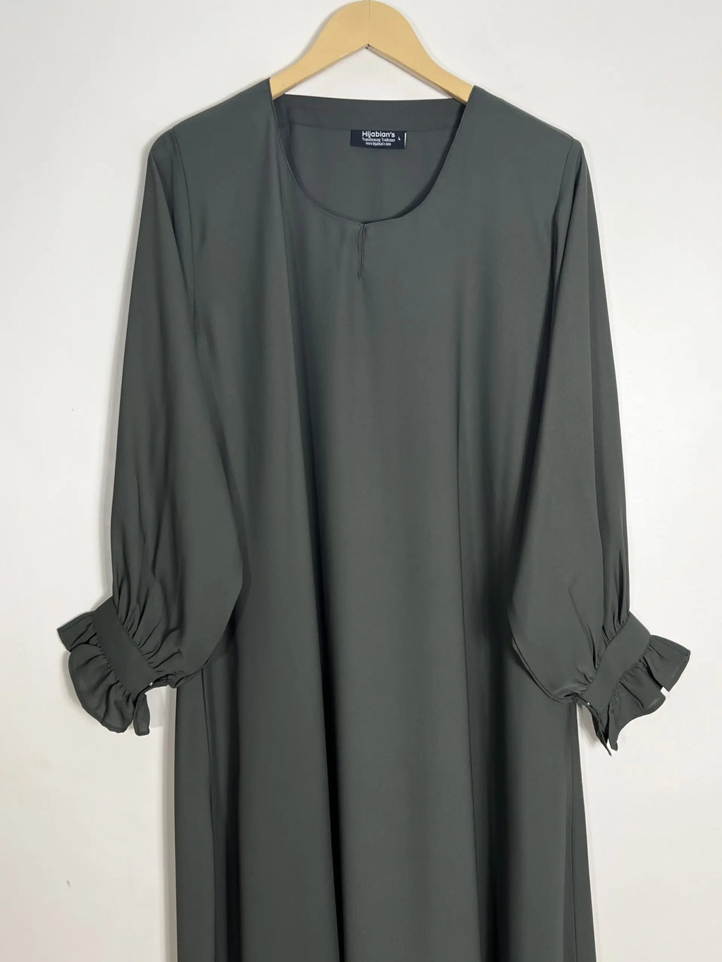 Olive Green - Cuff Frill Maxi Abaya HJ0945