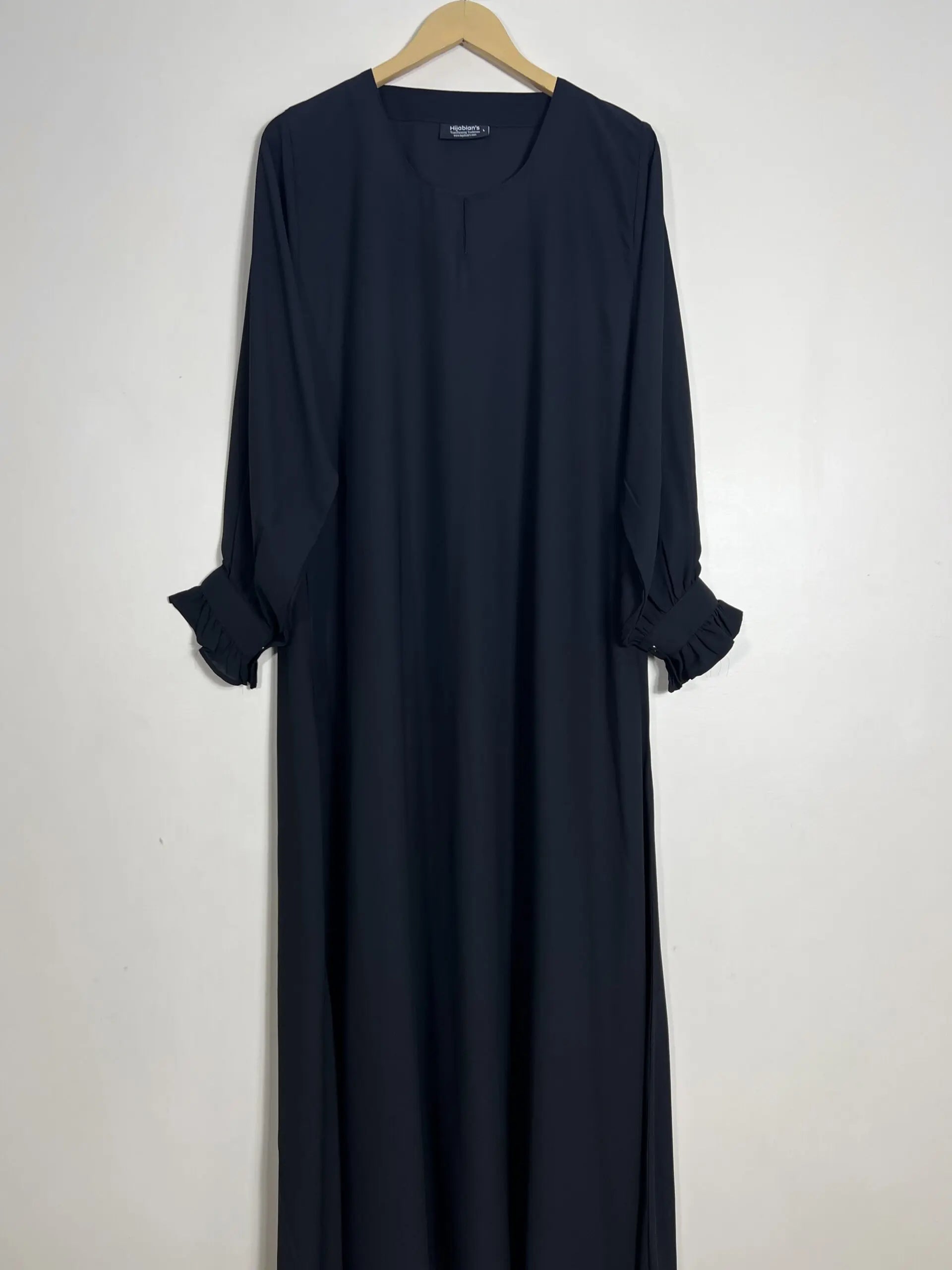 Black - Cuff Frill Maxi Abaya HJ0944