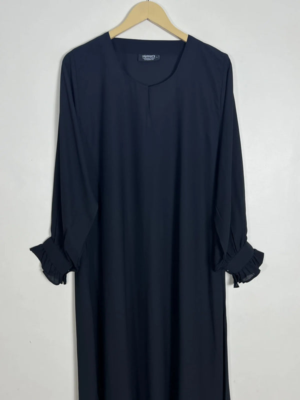 Black - Cuff Frill Maxi Abaya HJ0944