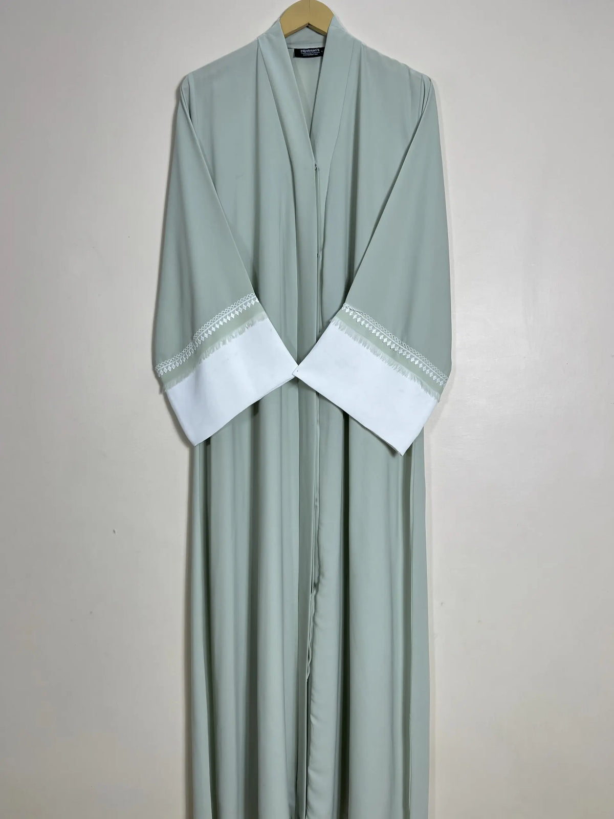 Pistachio - Fray Border Luxe Abaya HJ0946 Main image