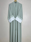 Pistachio - Fray Border Luxe Abaya HJ0946