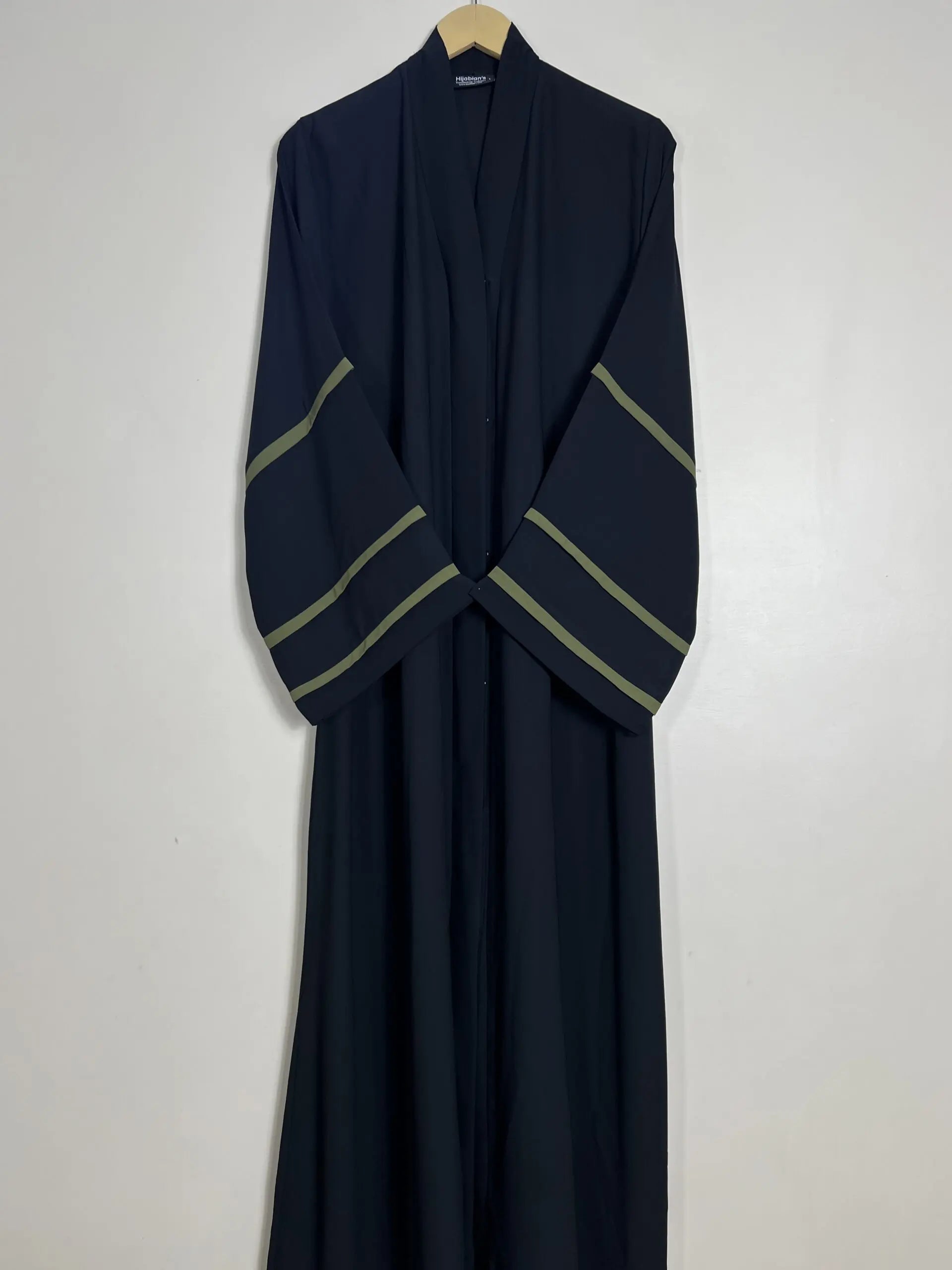 Olive Green - Pipen Delight Black Abaya HJ0955