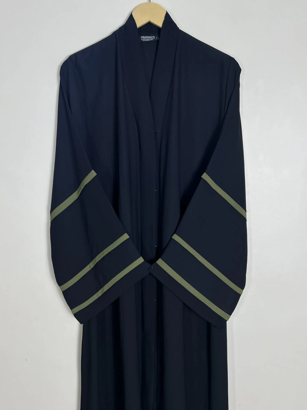 Olive Green - Pipen Delight Black Abaya HJ0955