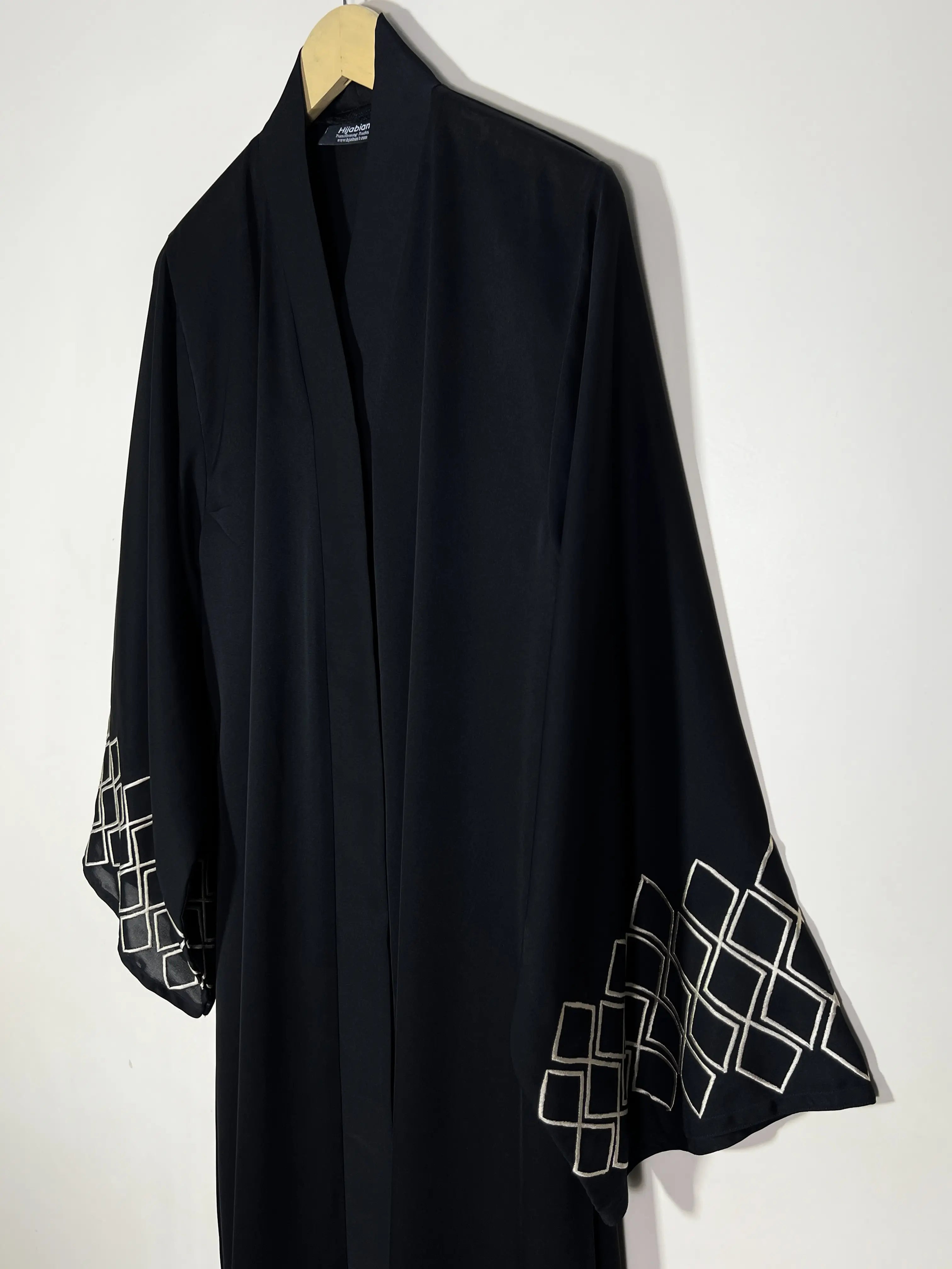 Black - Imperial Embroidered Abaya HJ1555 Secondary image