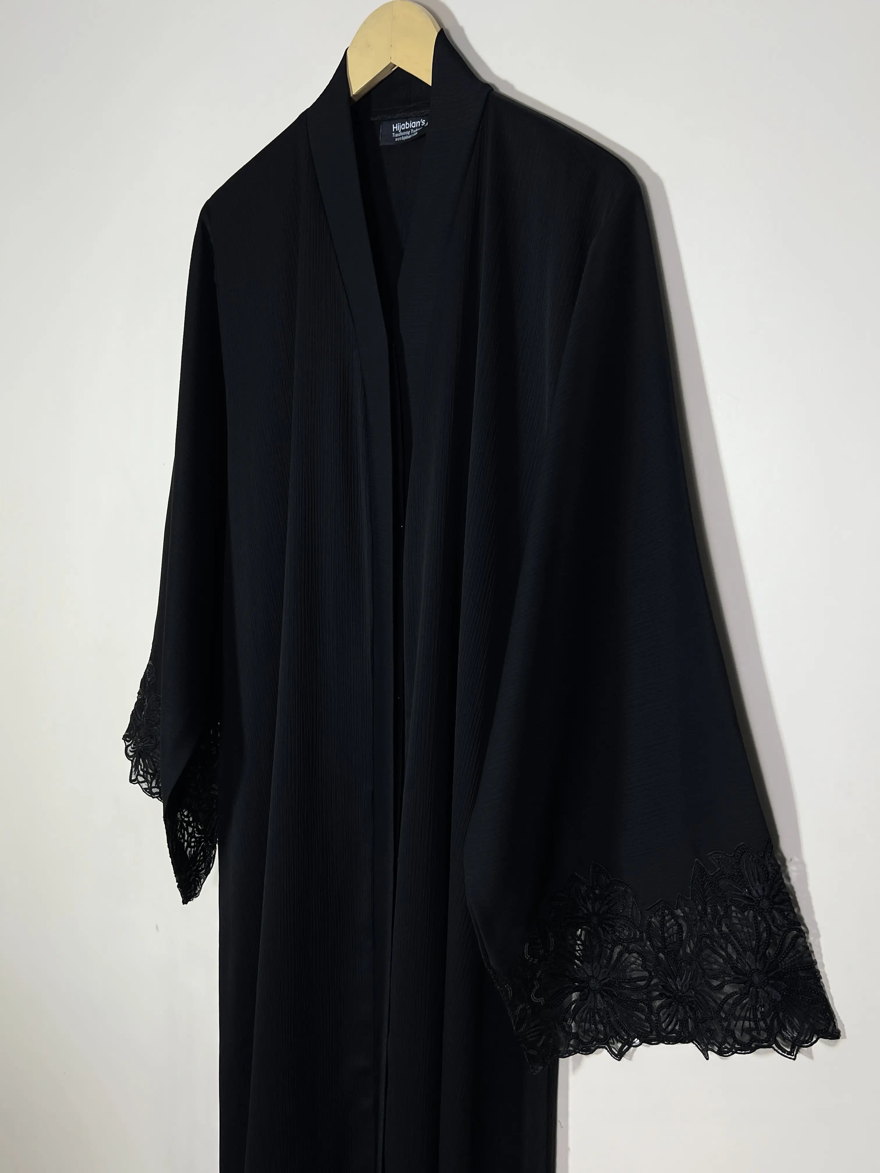 Black - Royal Lace Abaya HJ1416