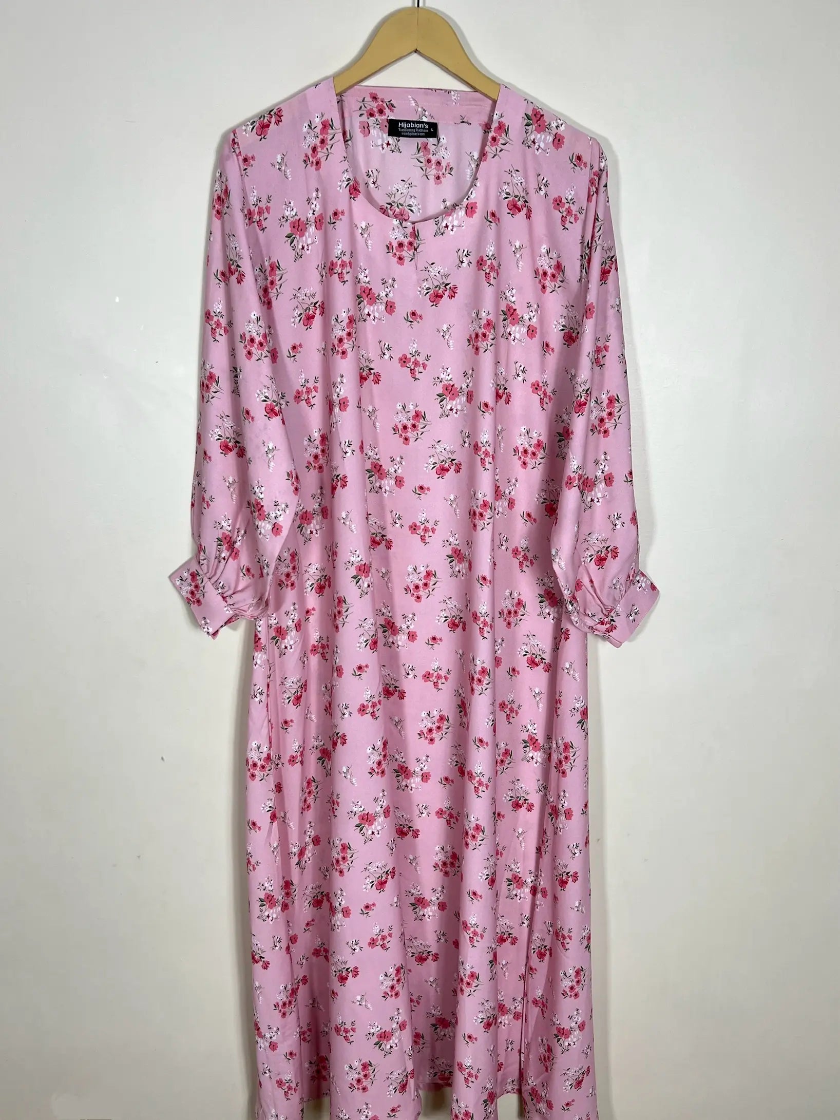 Pink - Floral Maxi Abaya HJ0972