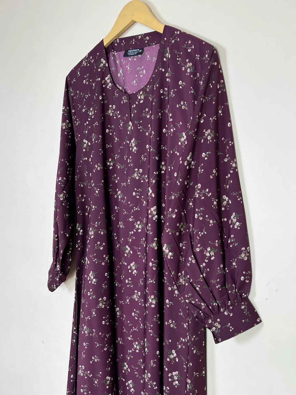 Burgundy - Floral Maxi Abaya HJ1356