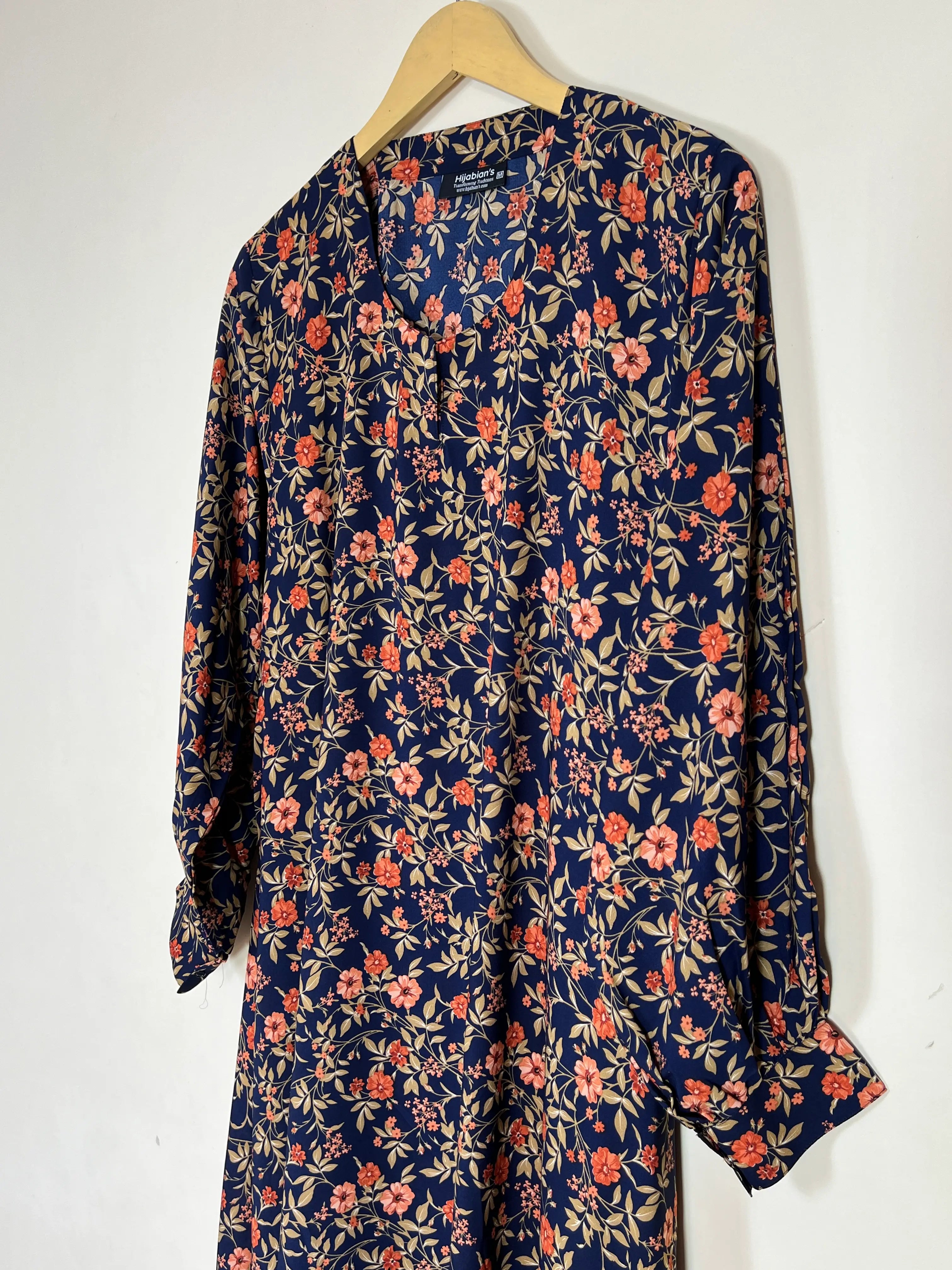 Midnight Blue - Floral Maxi Abaya HJ1358