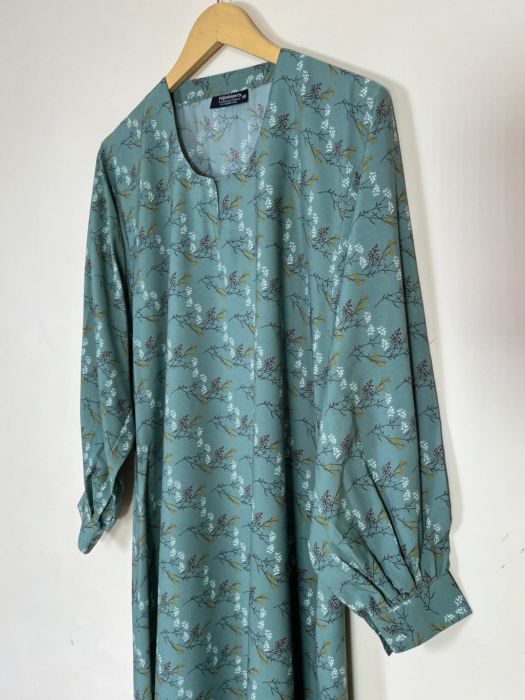 Teal Green - Floral Maxi Abaya HJ1362