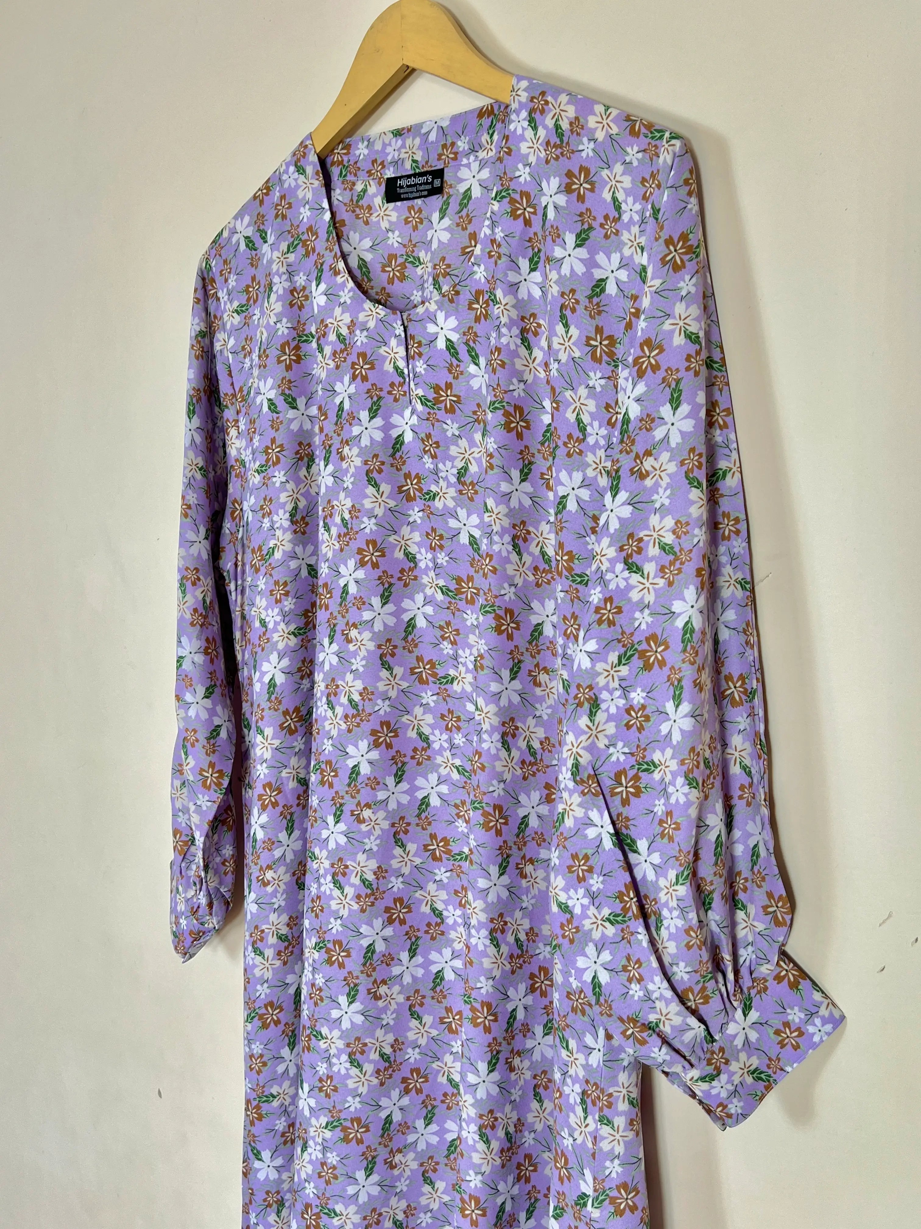 Lavender - Floral Maxi Abaya HJ1360