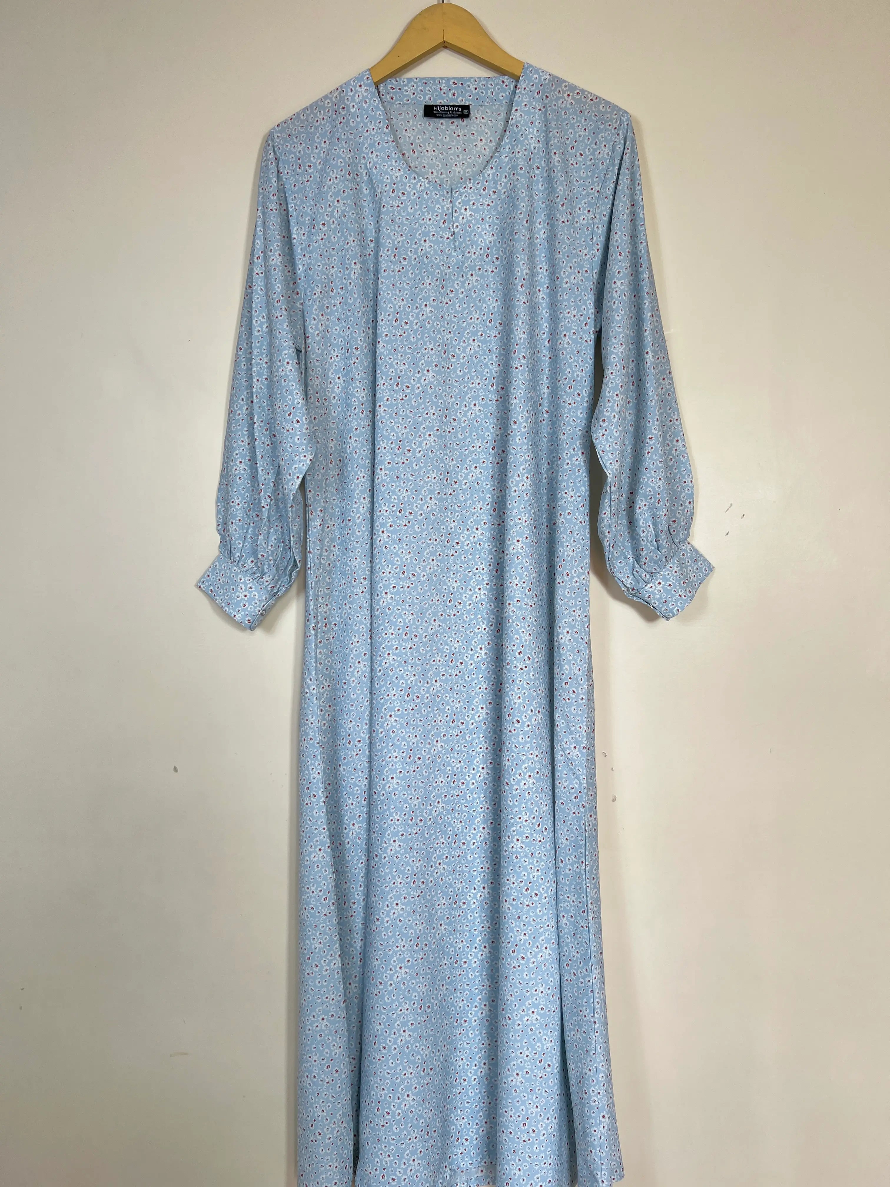 Sky Blue - Floral Maxi Abaya HJ1359