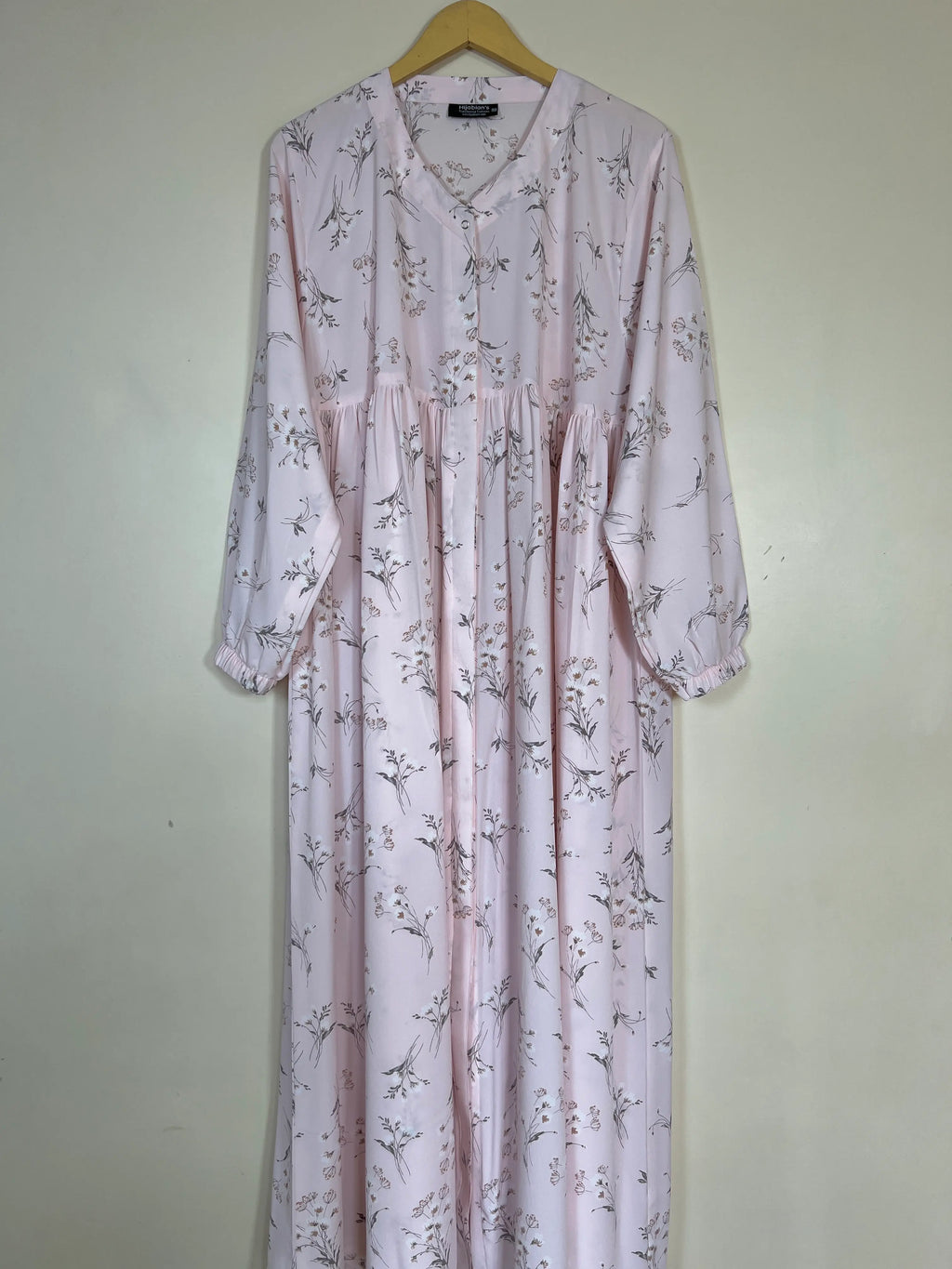 Blush Pink - Floral Front Open Chun Abaya HJ1363