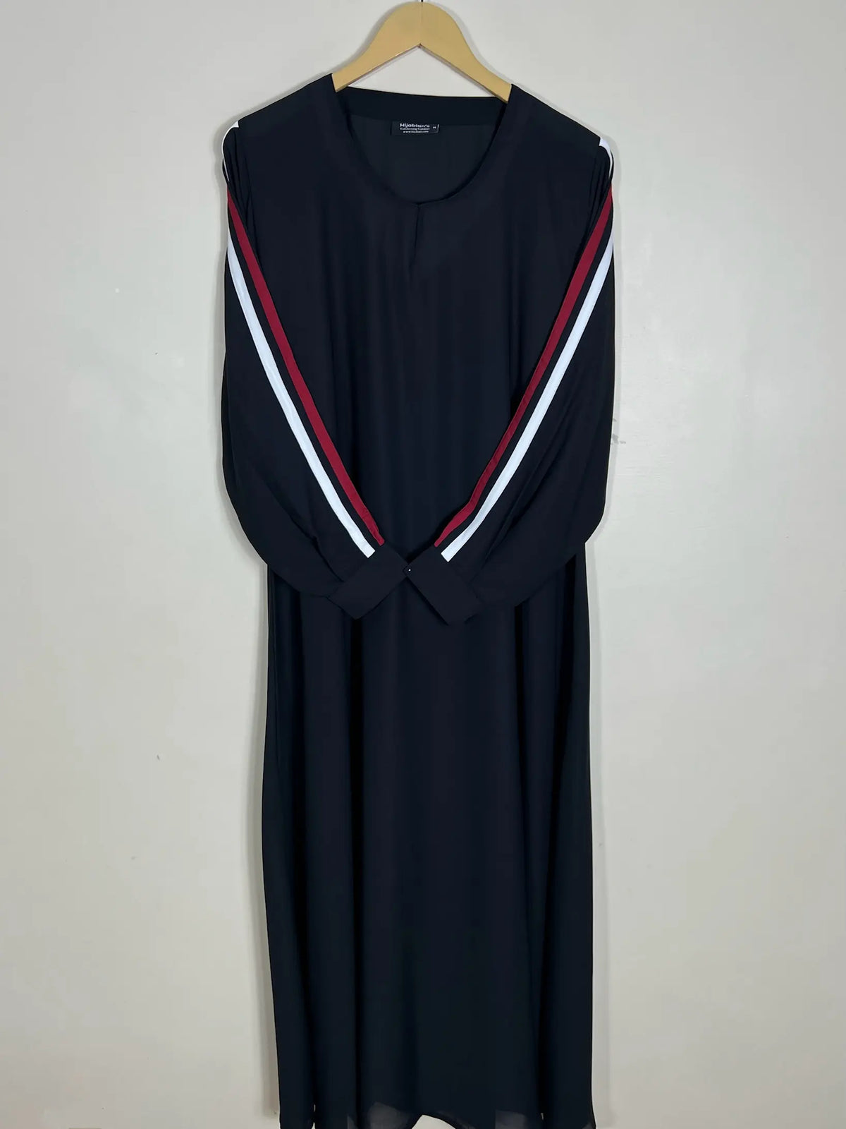 Black - Classic Cuffline Maxi Abaya HJ1003 Main image