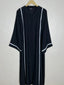 Black - White Pipen Majesty Abaya HJ0999