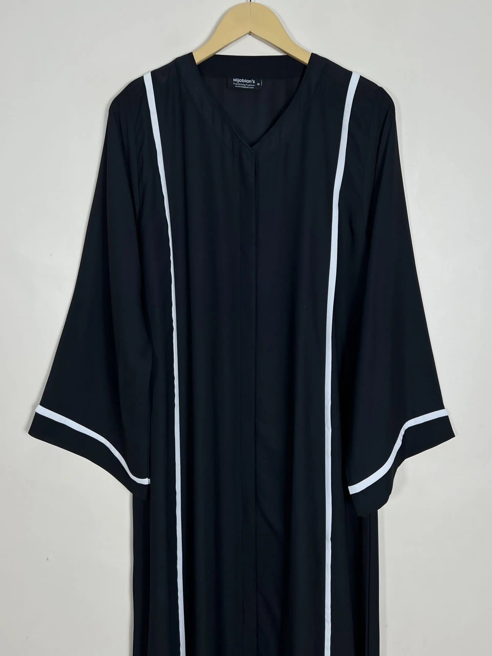 Black - White Pipen Majesty Abaya HJ0999 Secondary image