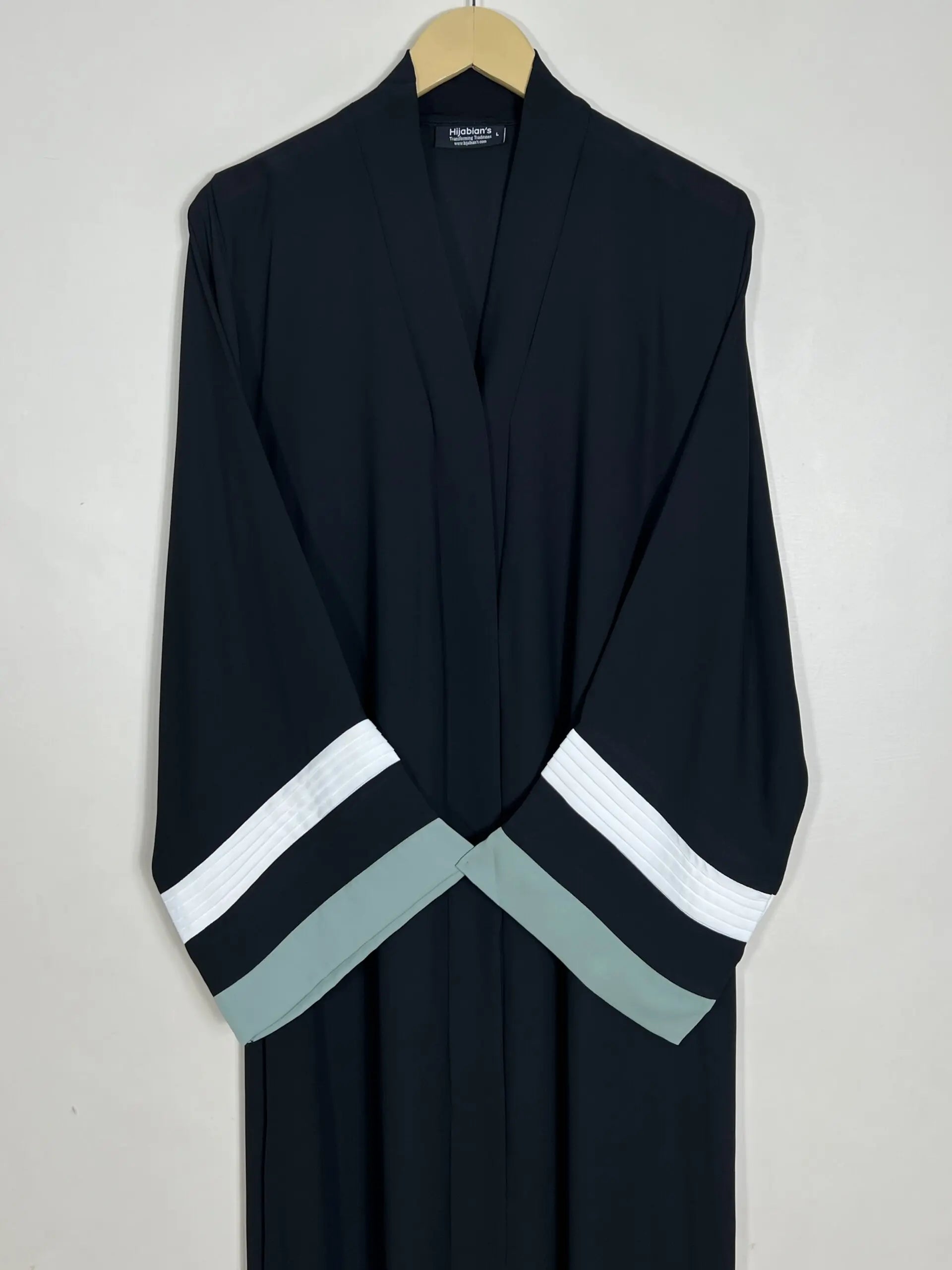 Sage - White Modest Pleated Abaya HJ1001 Secondary image