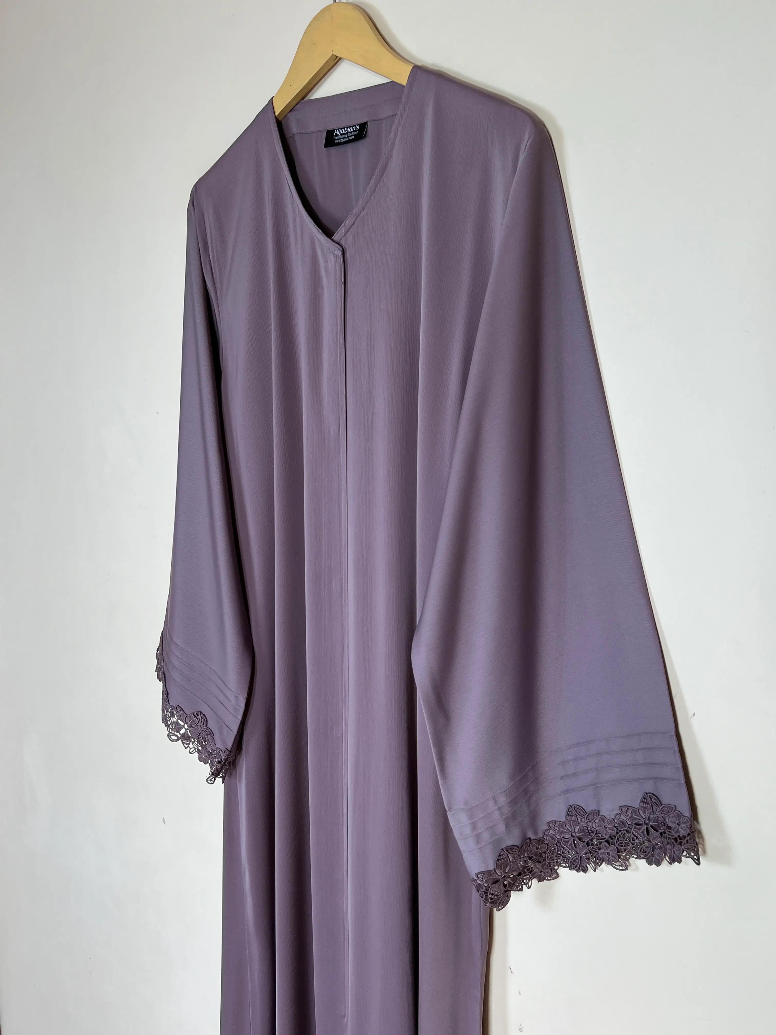 Lavender - Serene Lace Abaya HJ1373