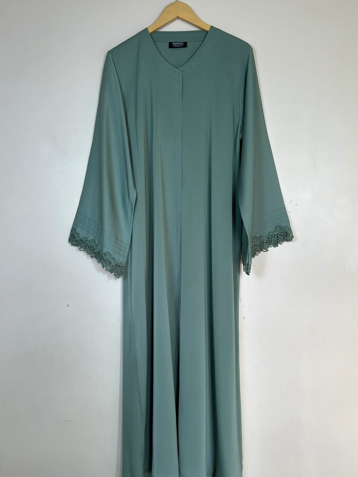Sage Green - Serene Lace Abaya HJ1371 Main image