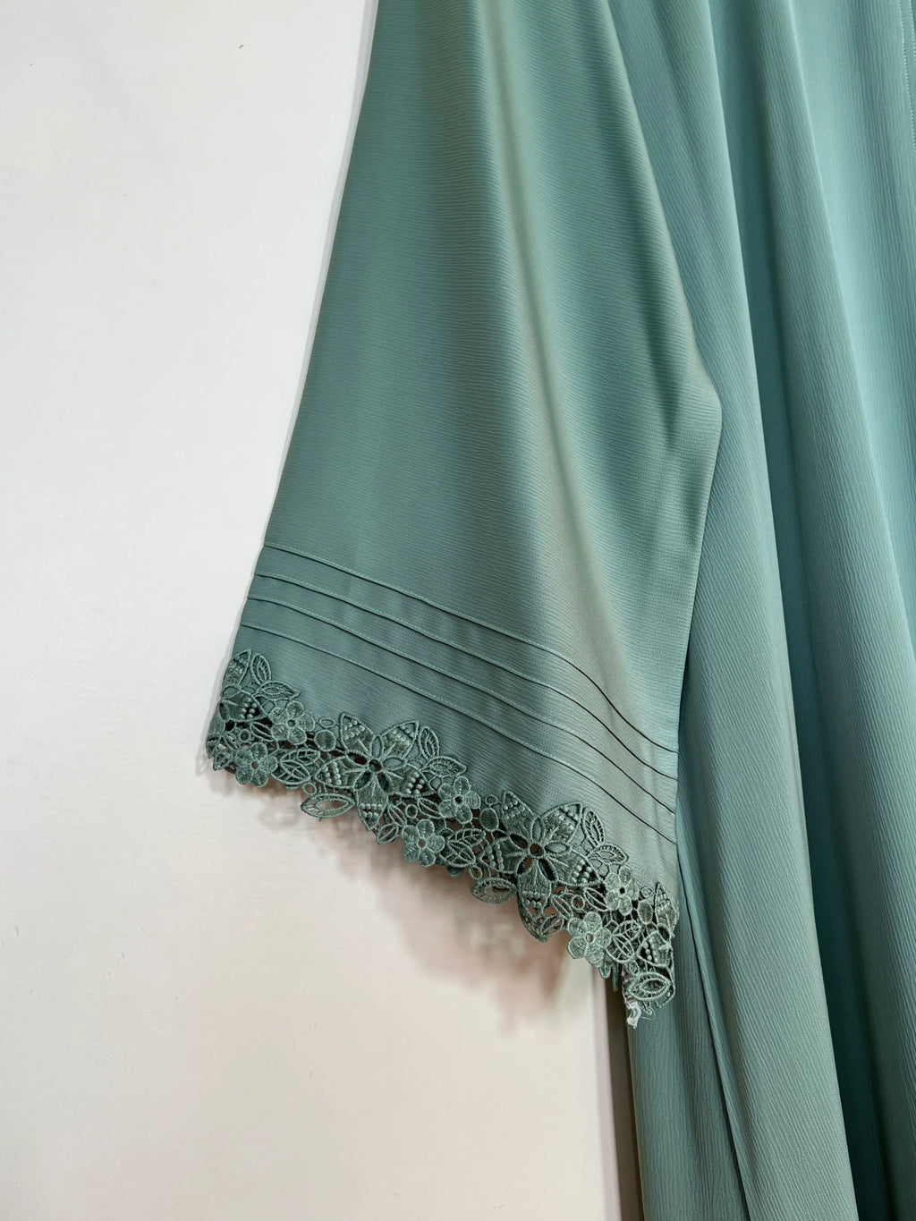 Sage Green - Serene Lace Abaya HJ1371