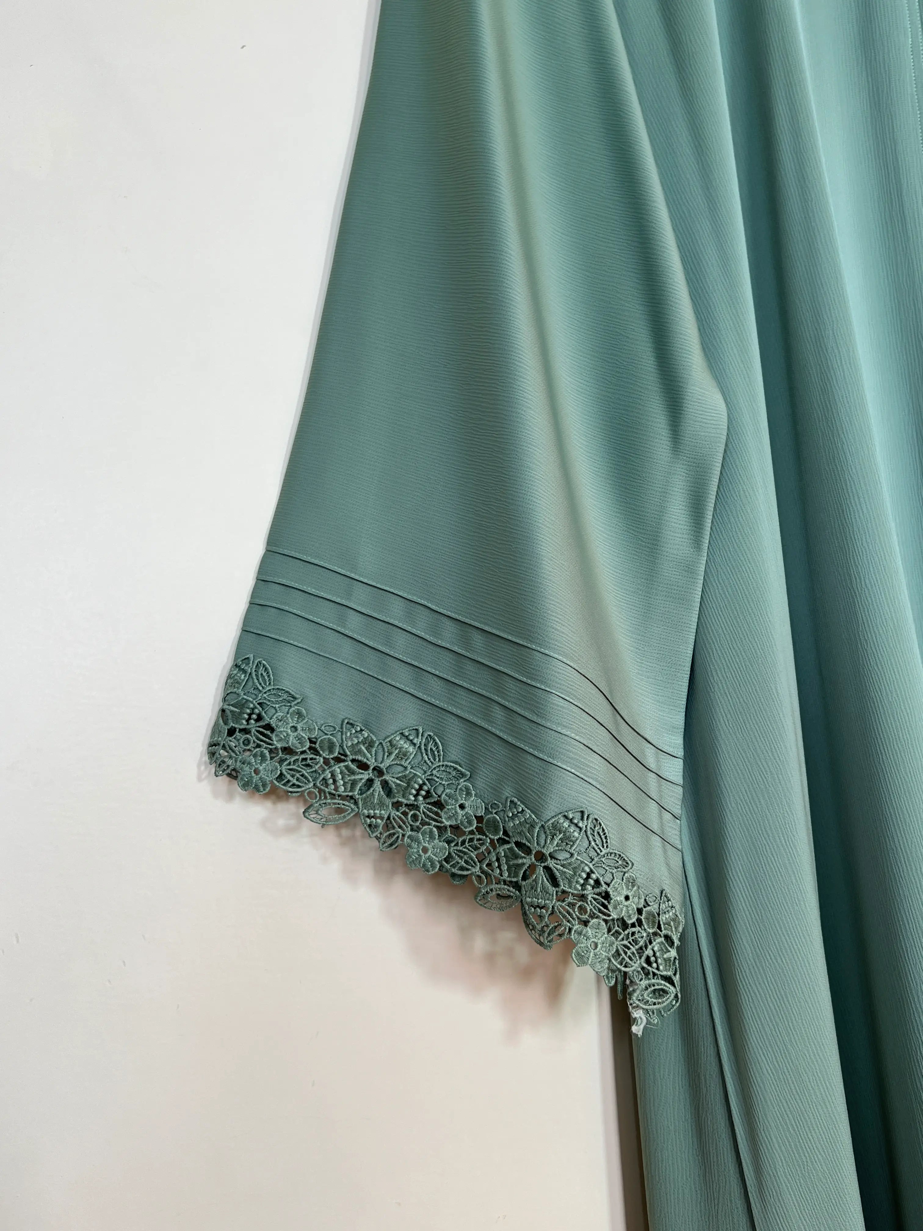 Sage Green - Serene Lace Abaya HJ1371