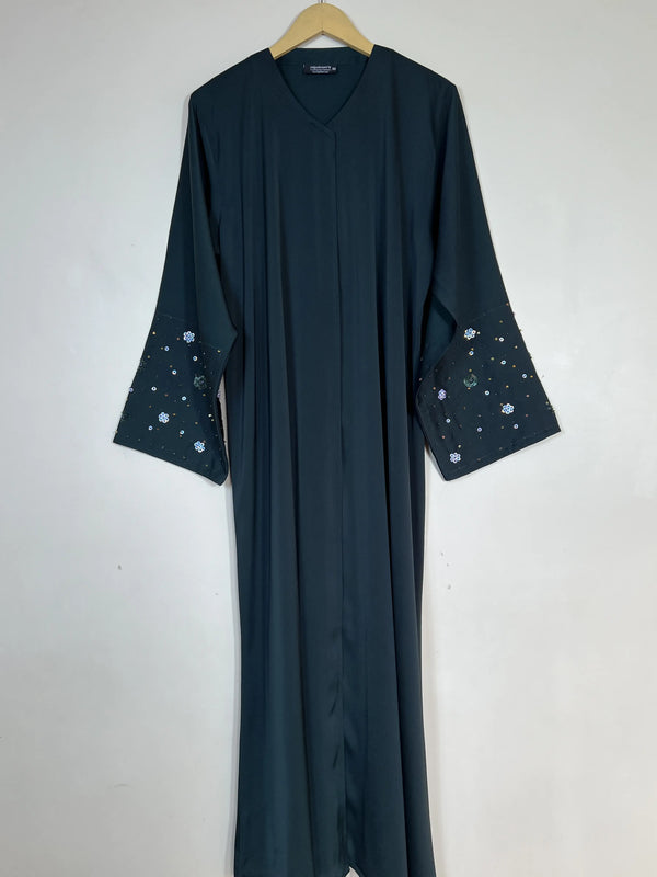 Bottle Green - Zarqa Embellished Abaya HJ1541