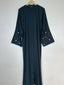 Bottle Green - Zarqa Embellished Abaya HJ1541