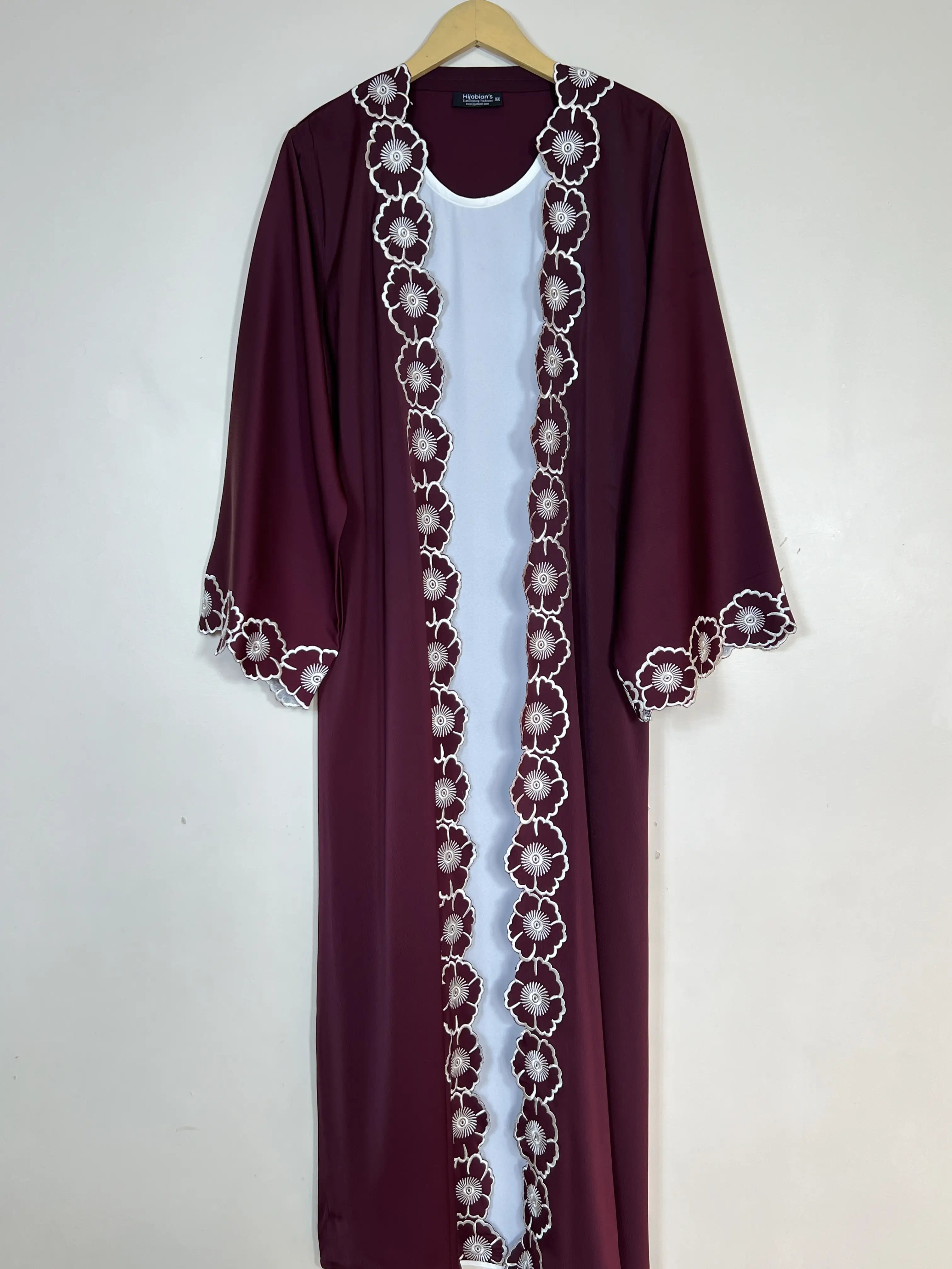 Mulberry - Fleur Embroidered Abaya HJ1717 Secondary image