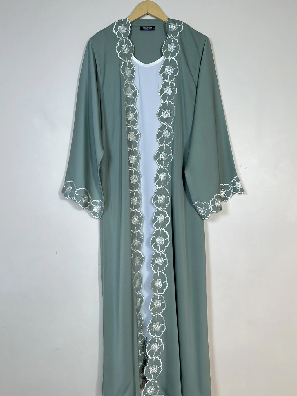Sage Green - Fleur Embroidered Abaya HJ1716