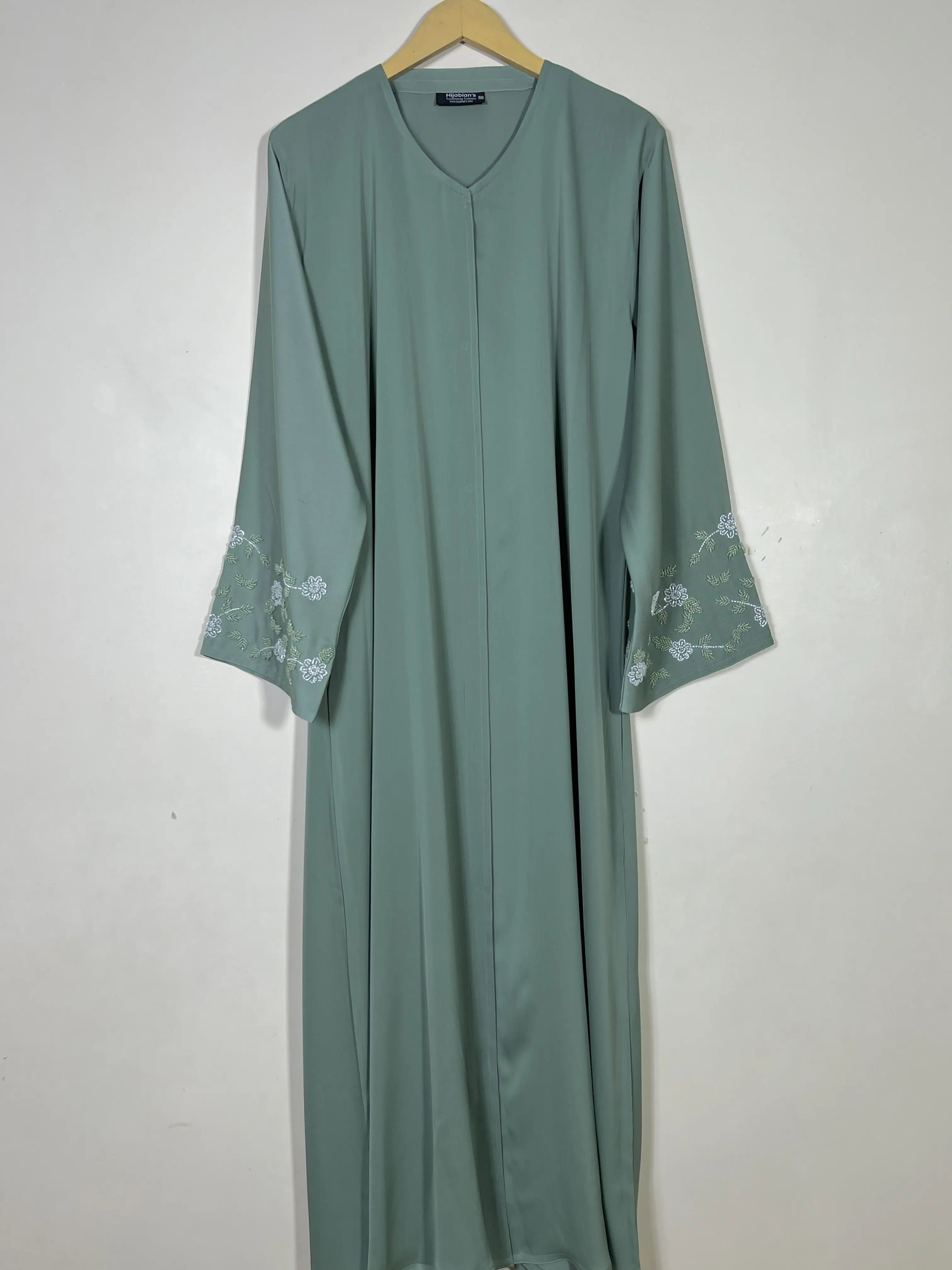 Sage Green - Ravina Handwork Abaya HJ1538 Secondary image