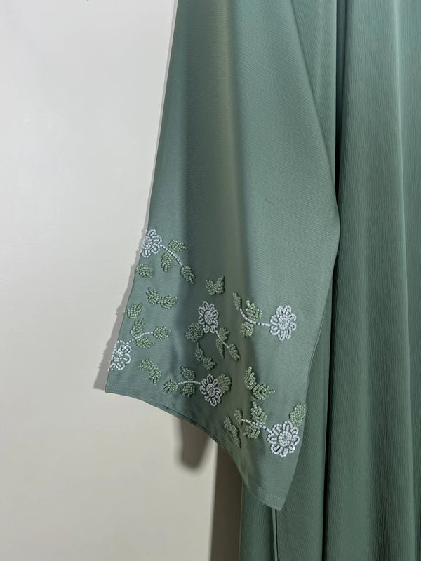 Sage Green - Ravina Handwork Abaya HJ1538