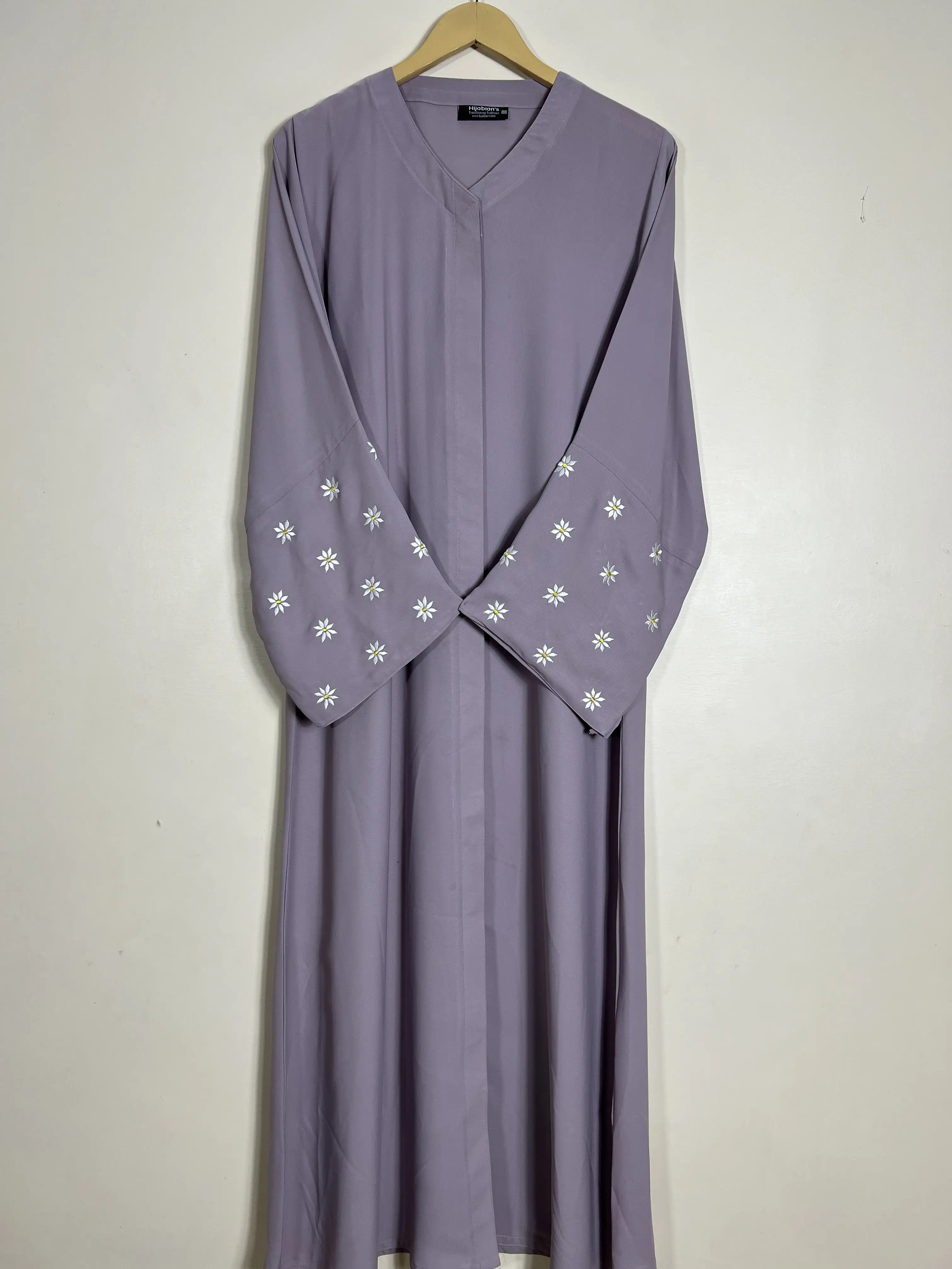 Lilac - Petals Embroidery Abaya HJ1418