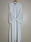 White - Delicate Net Lace Design Abaya HJ1027