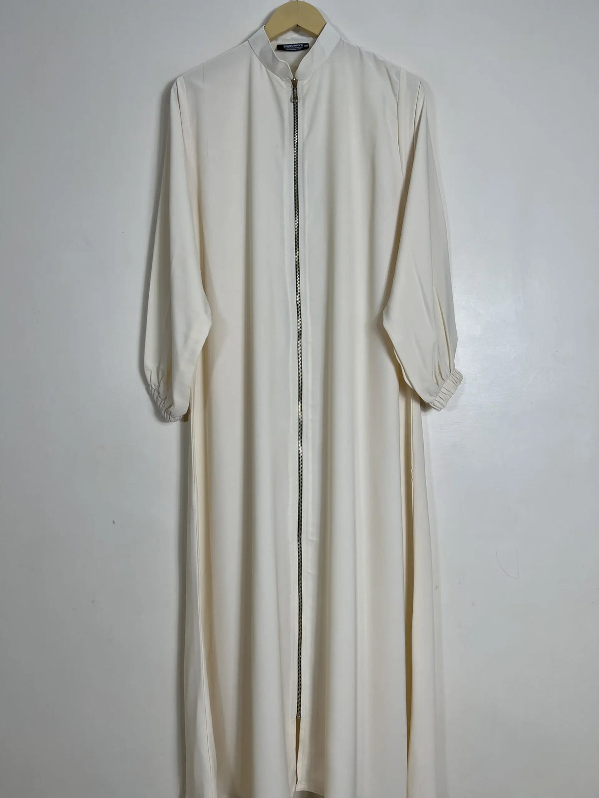 Cream - Collar Style Zipper Abaya HJ1047 Main image