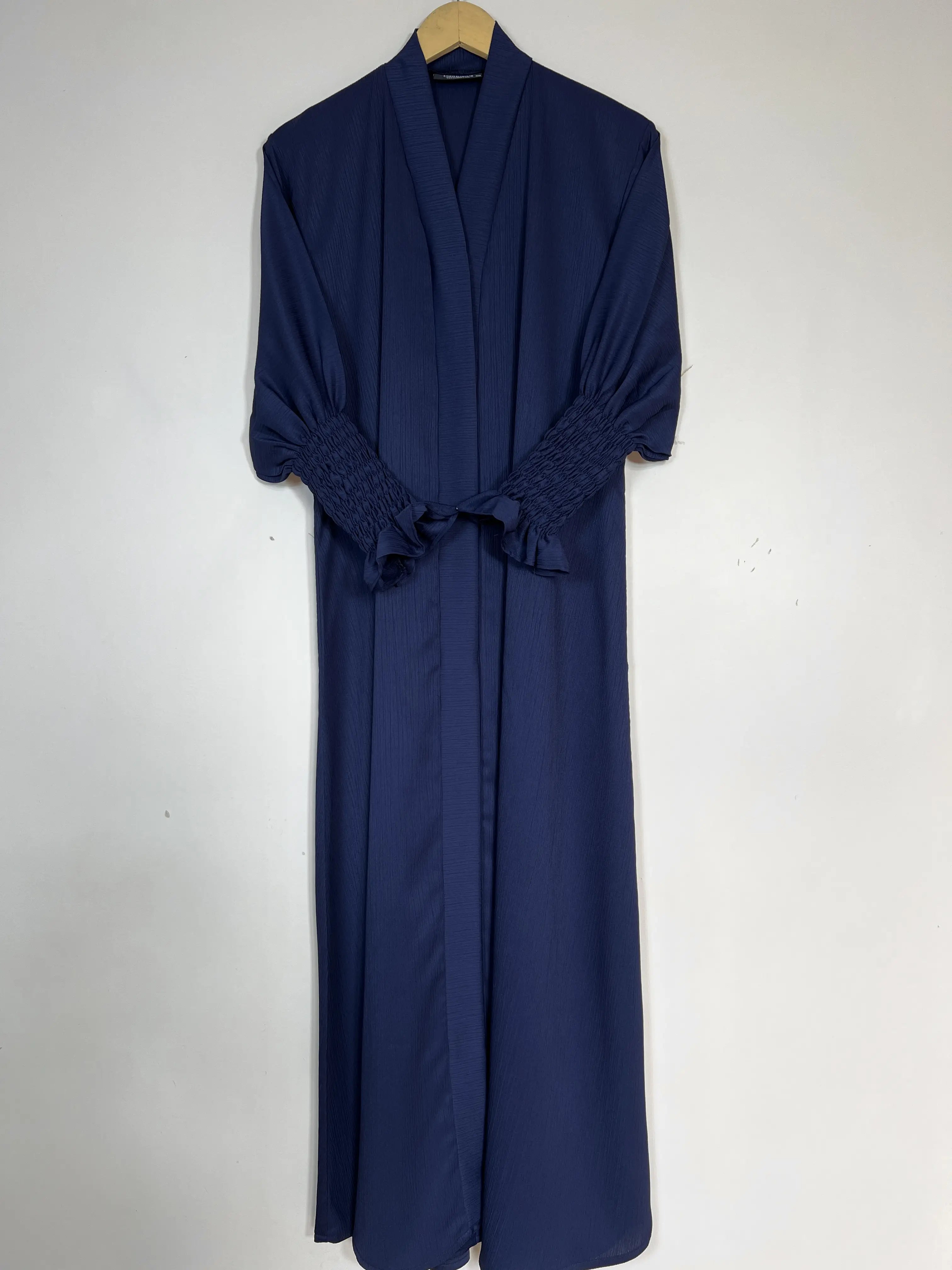 Blue - Smoked Sleeves Abaya HJ1431