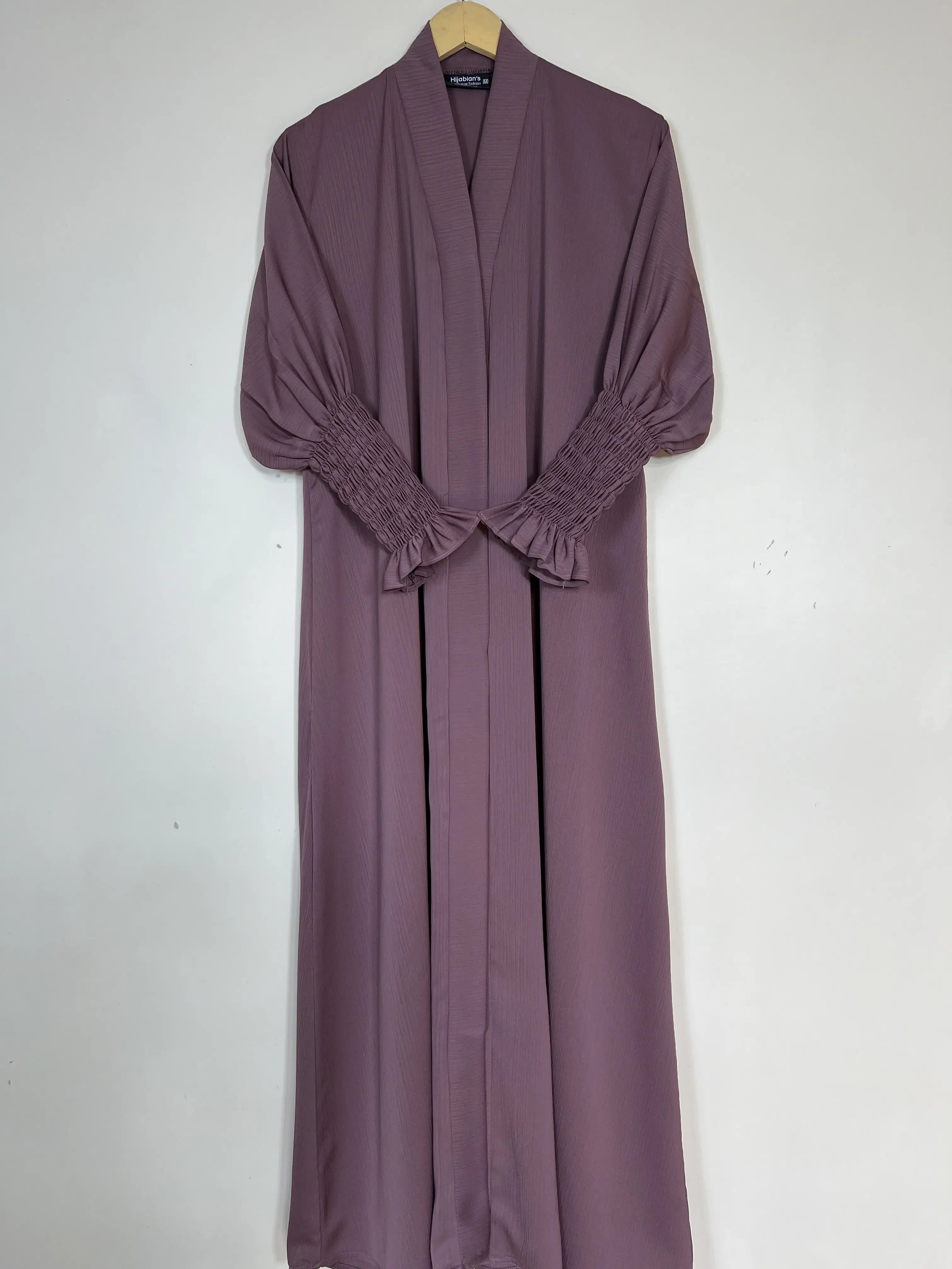 Mauve - Smoked Sleeves Abaya HJ1429