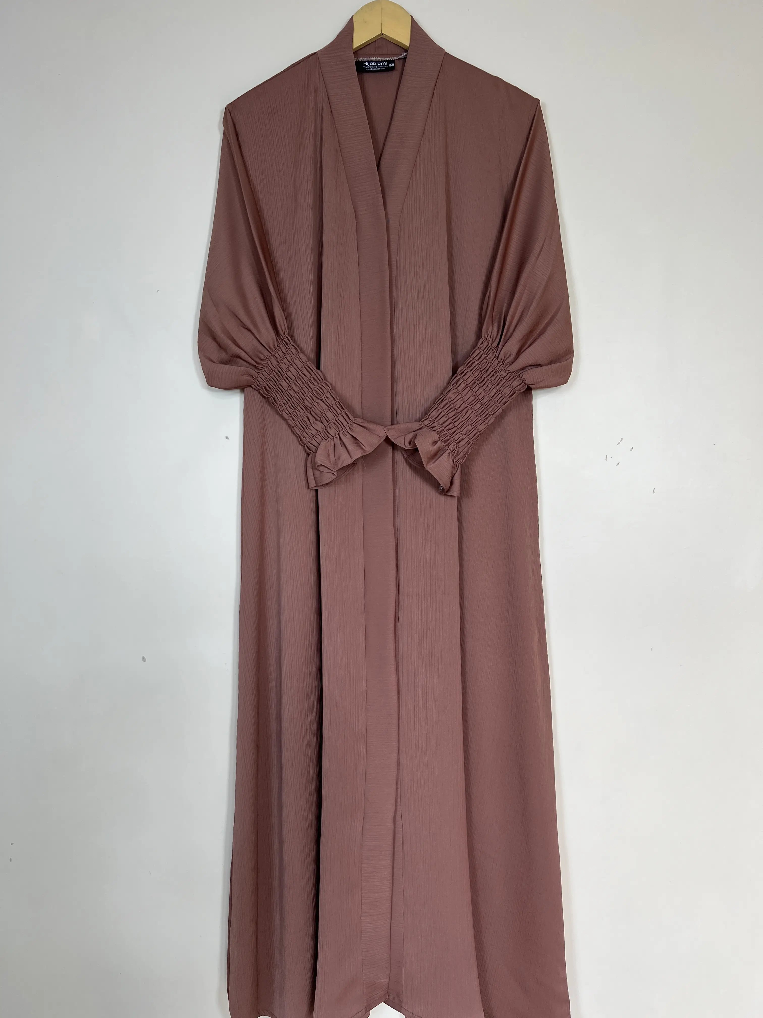 Rose Brown - Smoked Sleeves Abaya HJ1432
