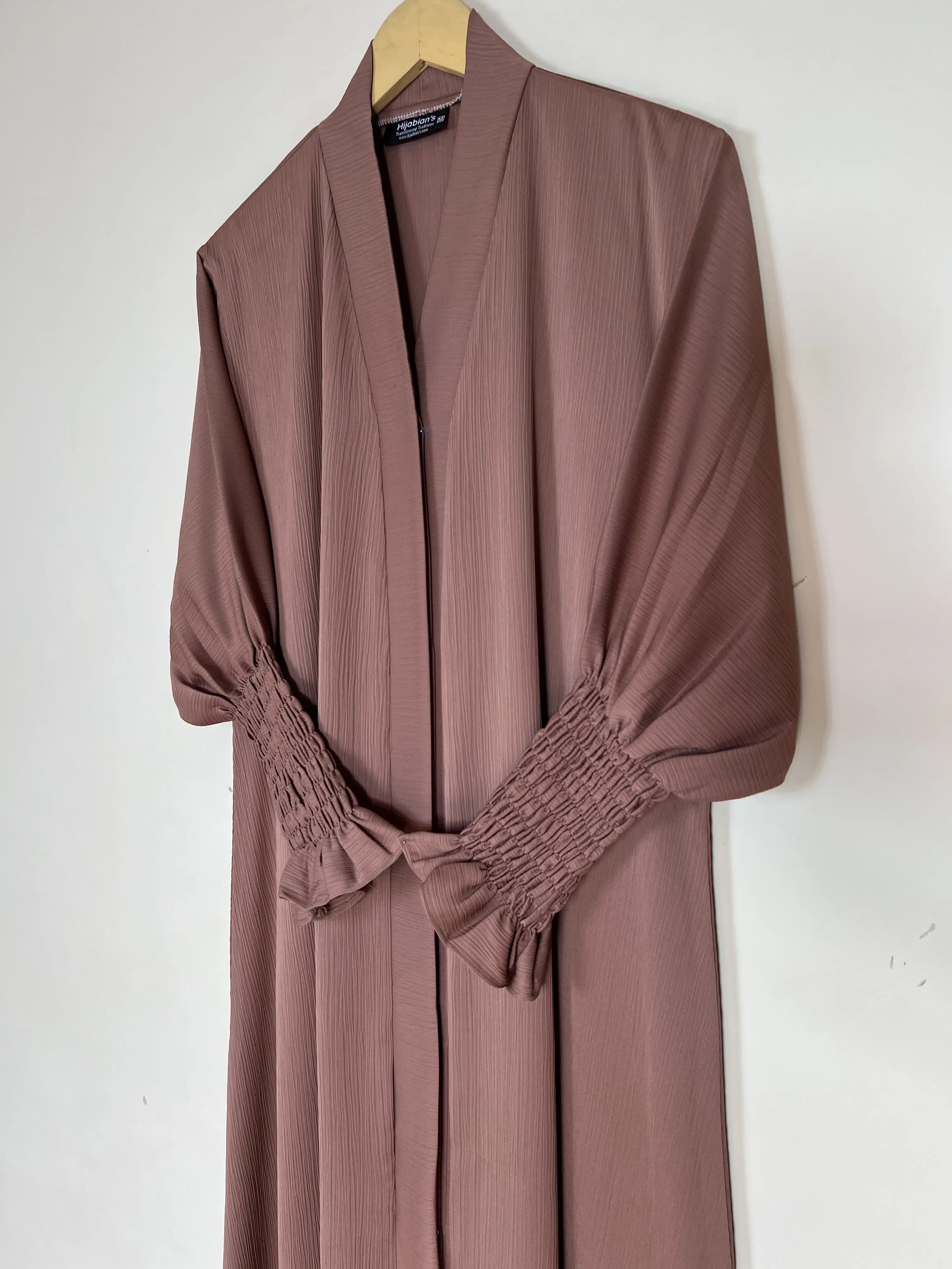 Rose Brown - Smoked Sleeves Abaya HJ1432 Secondary image