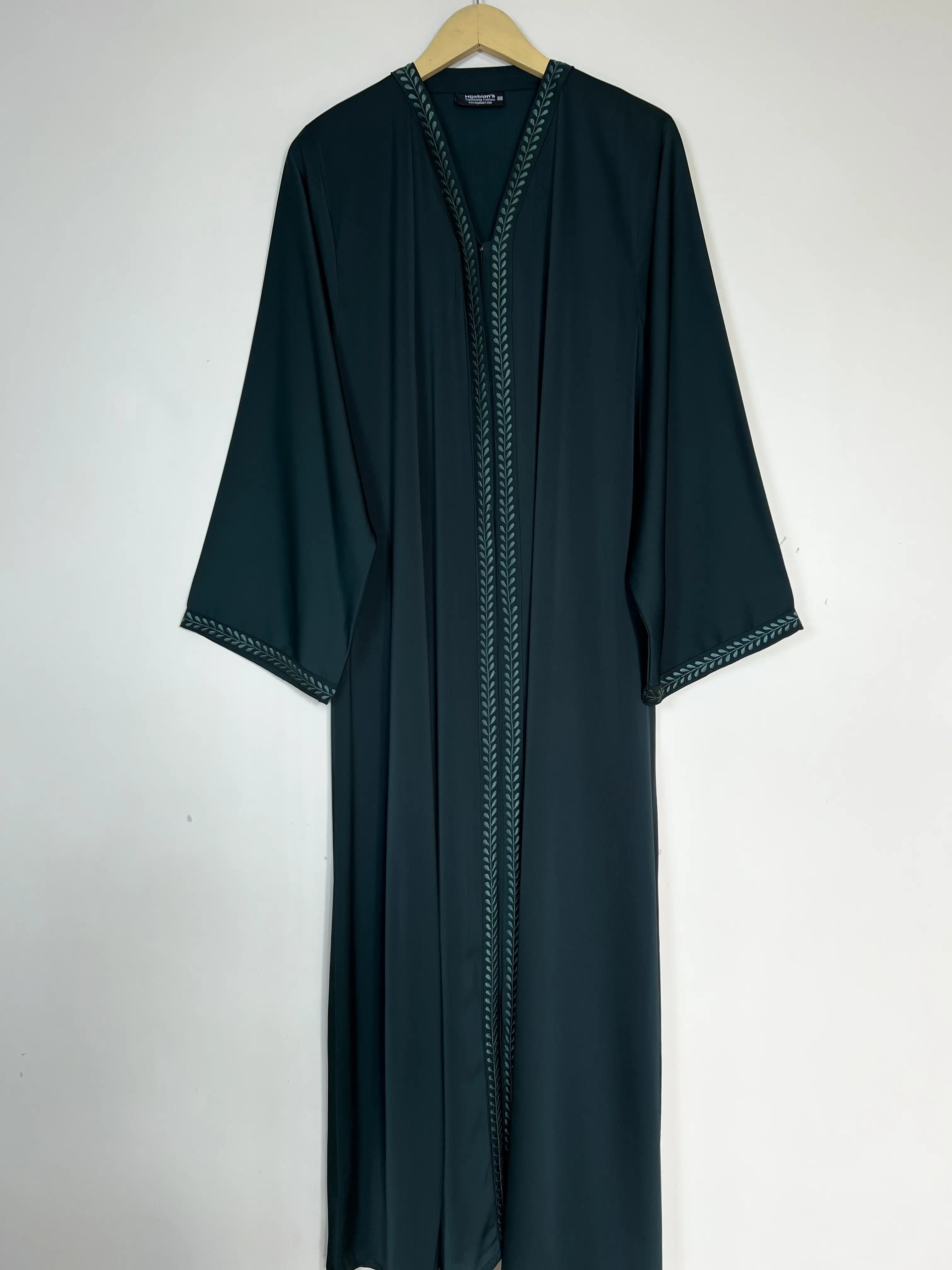 Bottle Green - Divine Embroidery Abaya HJ1437