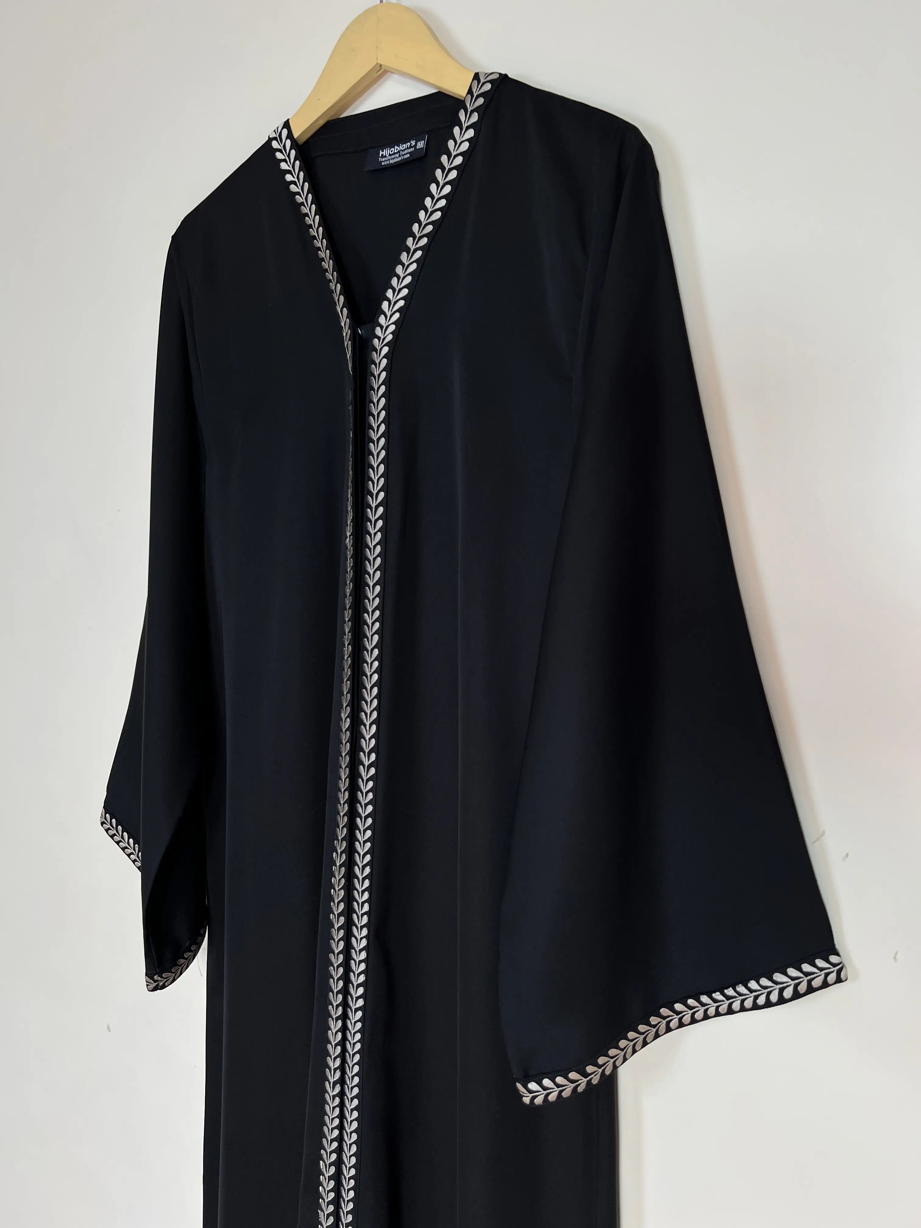 Black - Divine Embroidery Abaya HJ1436 Secondary image
