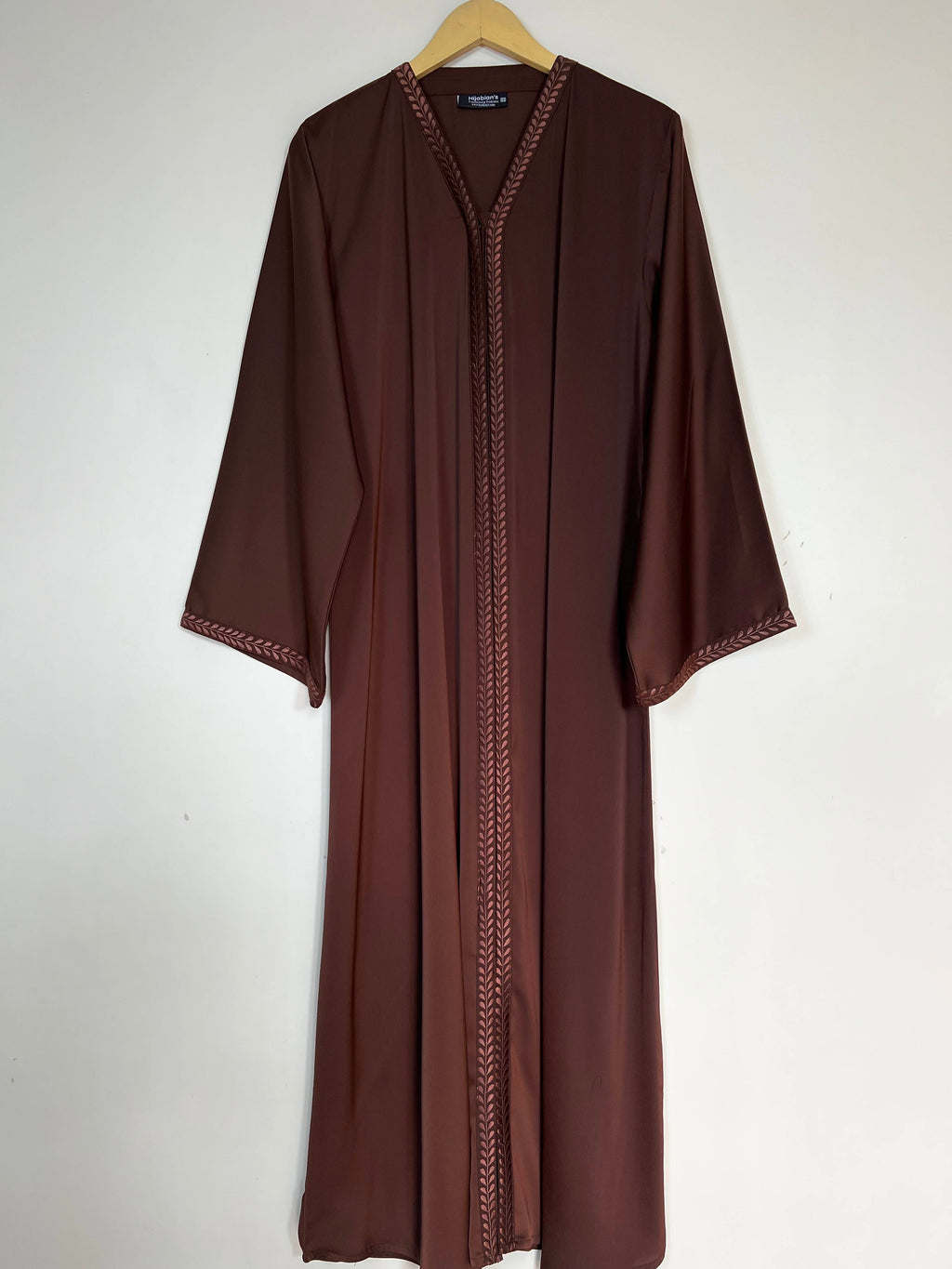 Brown - Divine Embroidery Abaya HJ1435