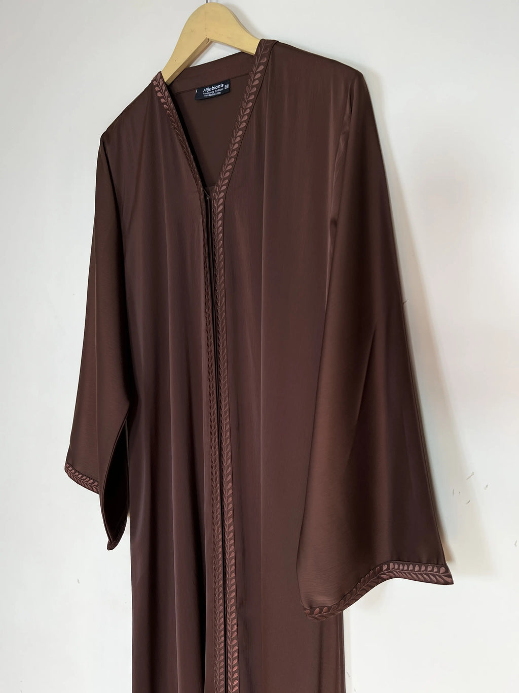 Brown - Divine Embroidery Abaya HJ1435