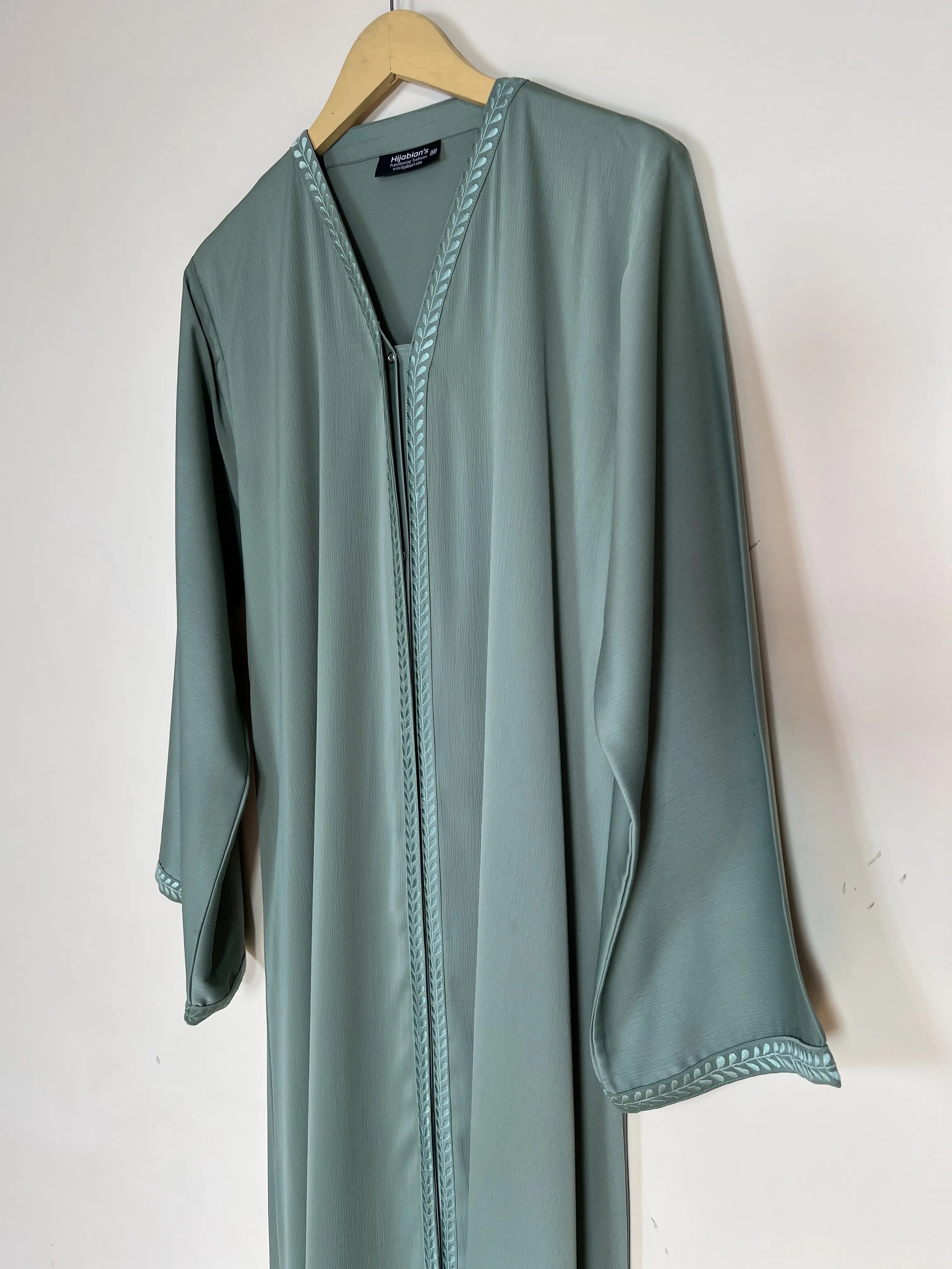 Sage Green - Divine Embroidery Abaya HJ1434 Secondary image