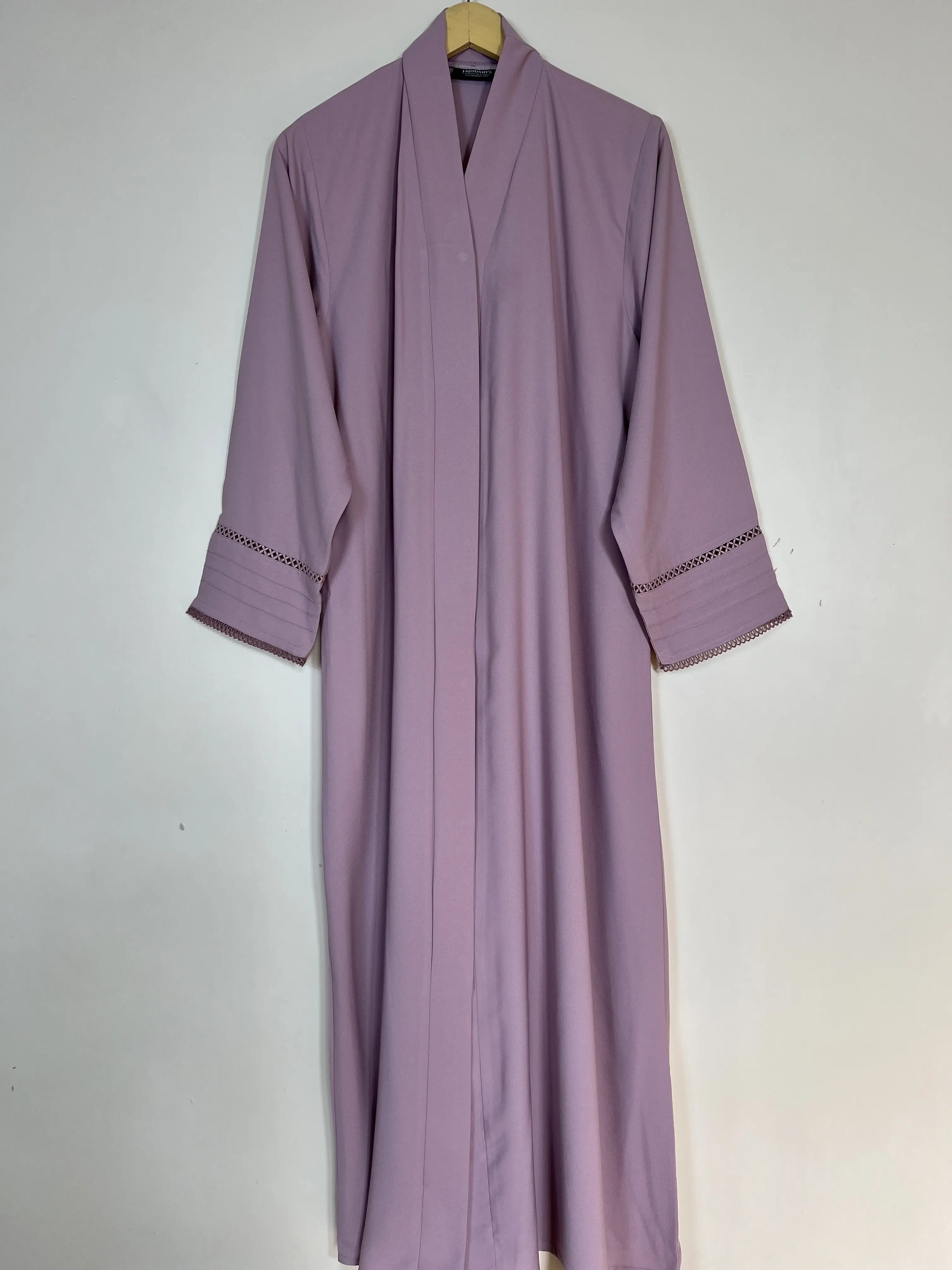 Lilac - Noor Lace Abaya HJ1438 Secondary image