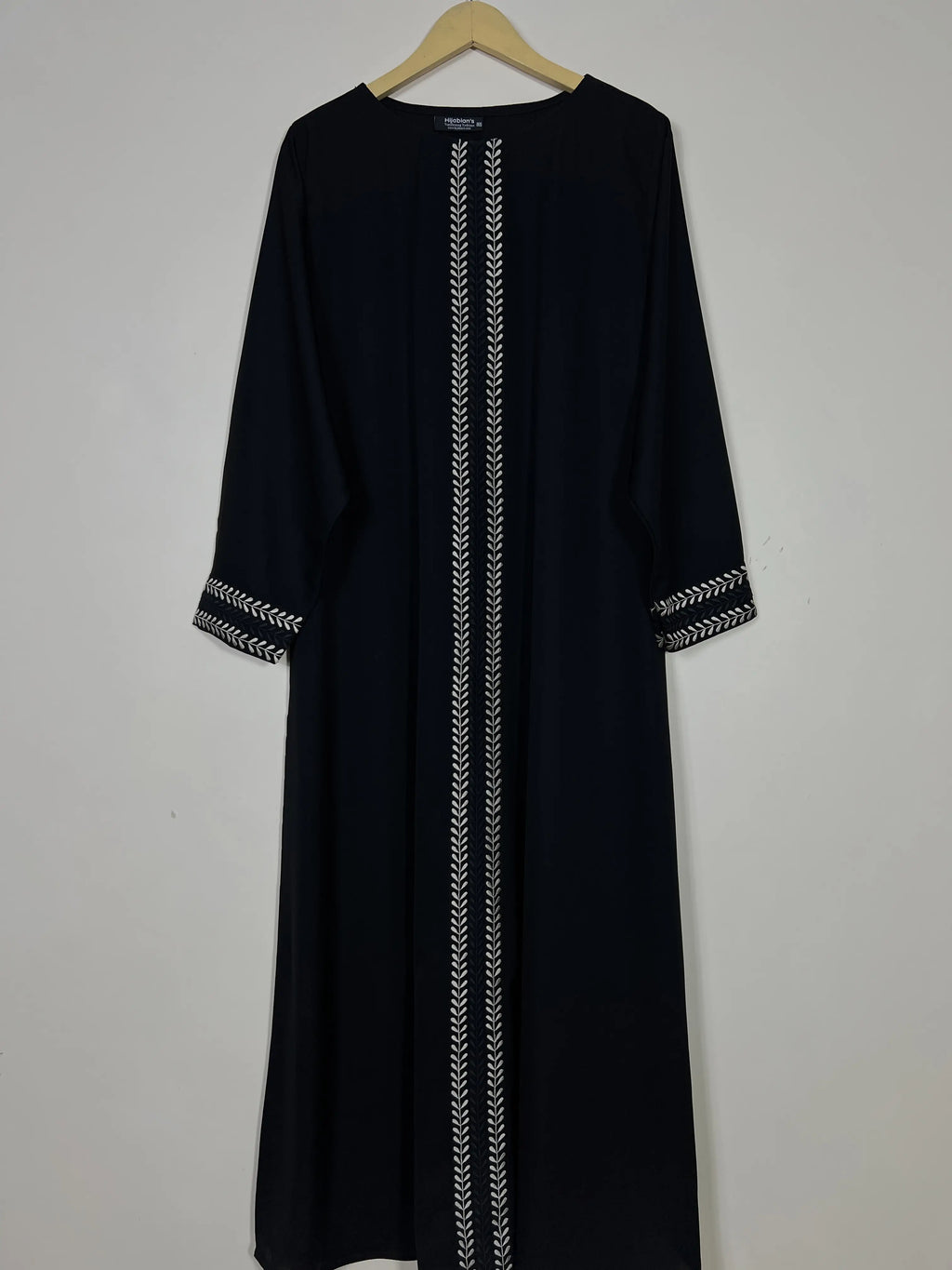 Black  - Panel Embroidery Abaya HJ1447