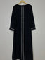 Black  - Panel Embroidery Abaya HJ1447