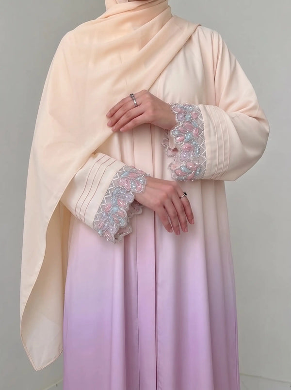 Blush Rose - Elara Open Abaya HJ1638
