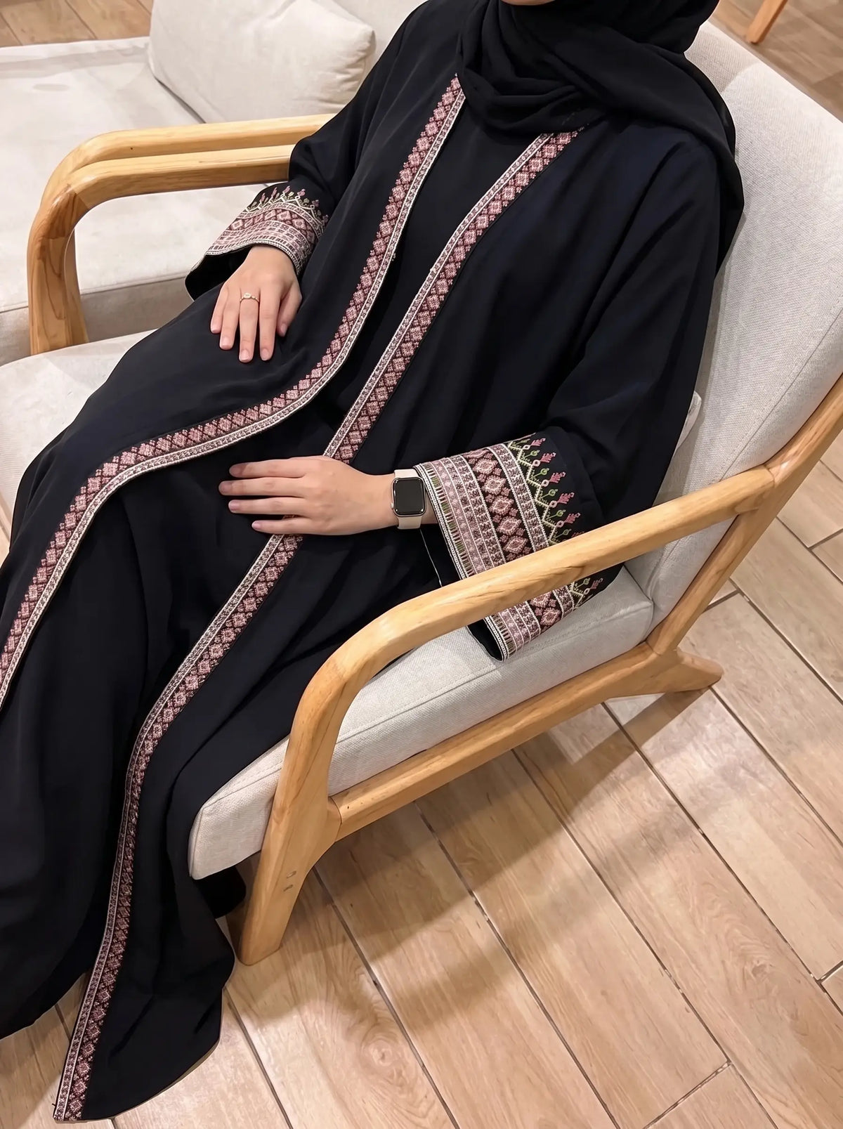 Black - Canvas Layer Abaya HJ1642 Main image